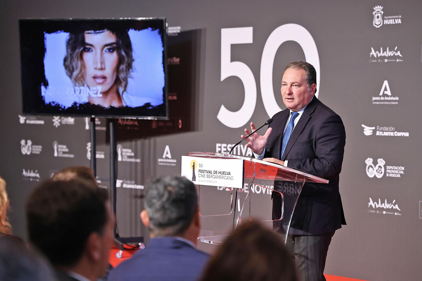 Imágenes de la presentación oficial de la 50 edición del festival de Cine Iberomaericano de Huelva