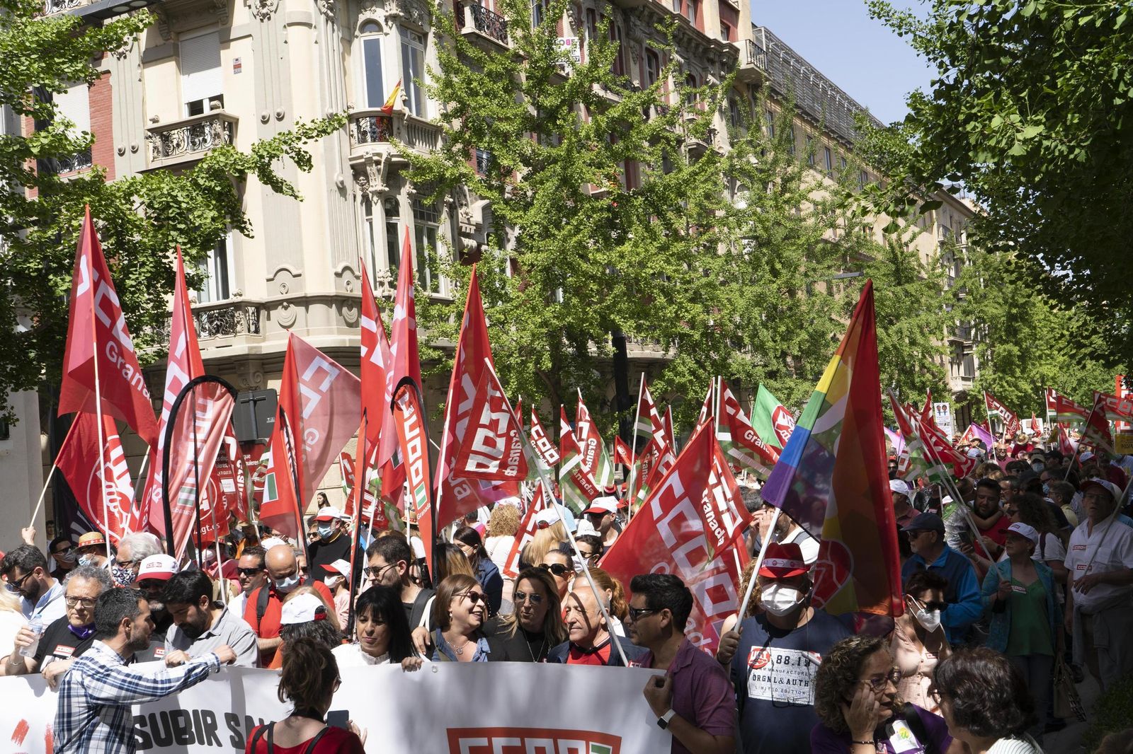 La manifestación por el Día Internacional del Trabajo de Granada, en imágenes
