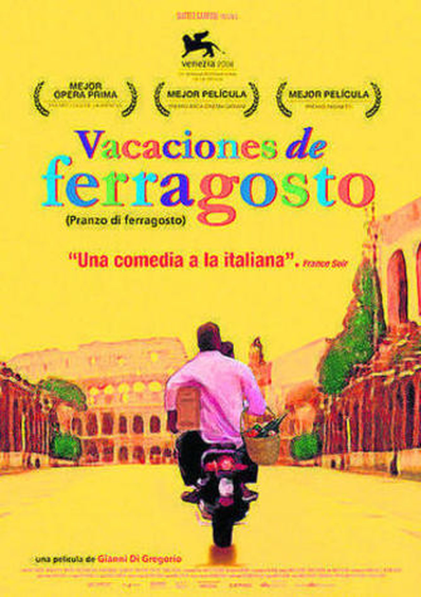 1. Nani Moretti, en 'Caro diario', durante uno de sus paseos en moto por Roma . 2. Trintignant y Gassman, en 'Il sorpasso'. 3. Gianni di Gregorio, en 'Gianni y las mujeres', que completa un hermoso díptico junto con 'Vacaciones de Ferragosto' (cartel del filme, a la izquierda).