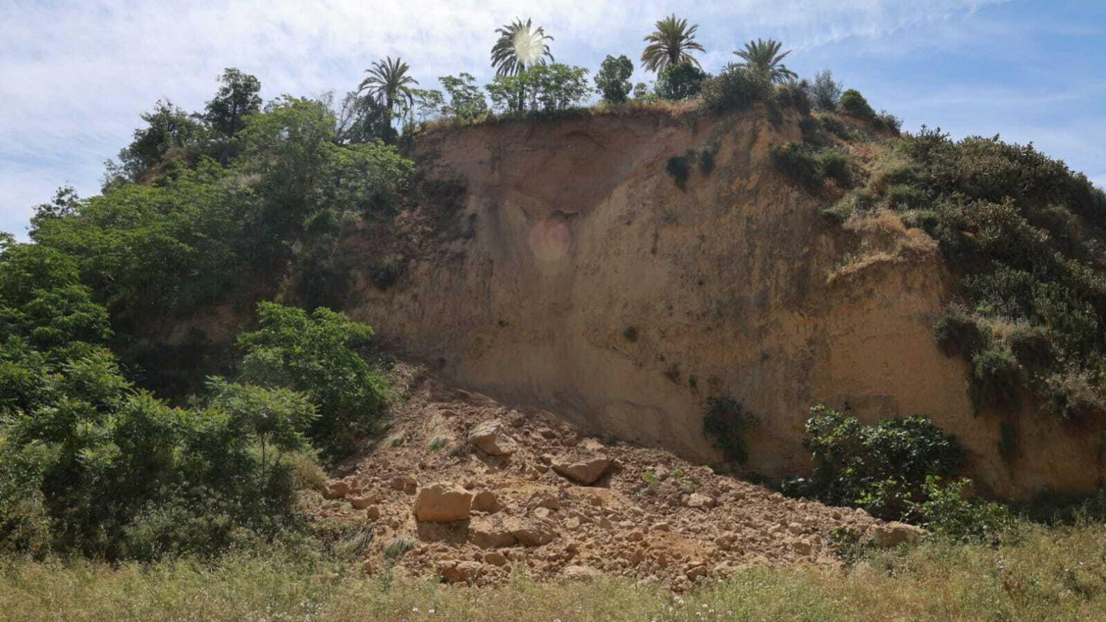 Zona derrumbada del canezo.