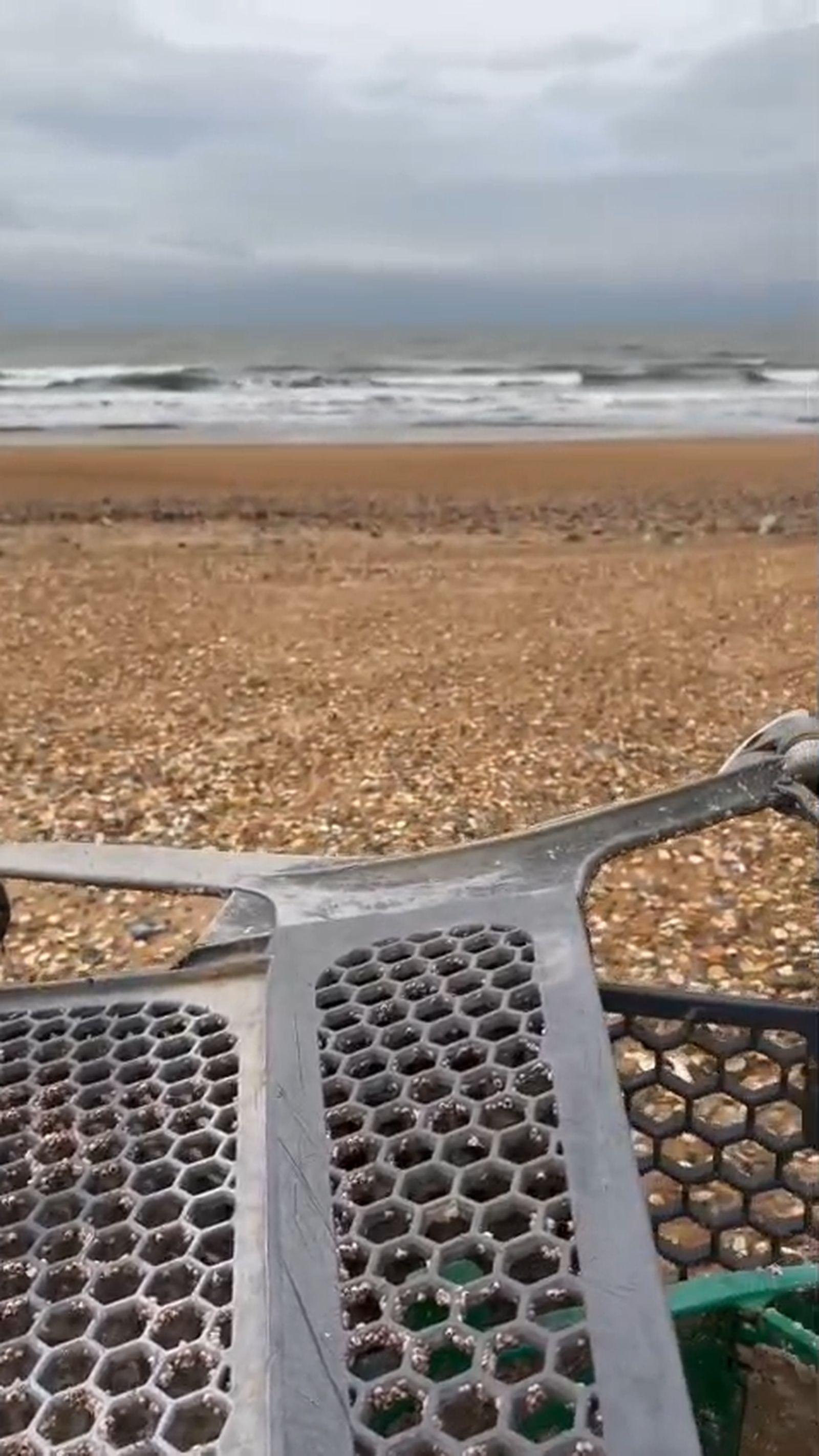 La playa del espigón llena de basura