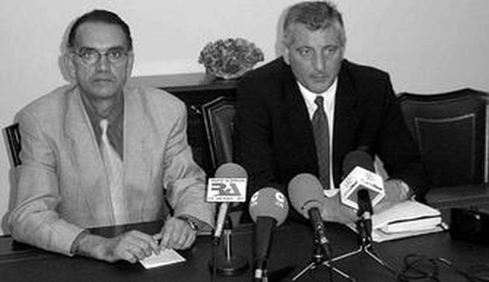 Fernando Palma y Jacinto Merino, en 2001, cuando ostentaban responsabilidades de gobierno.