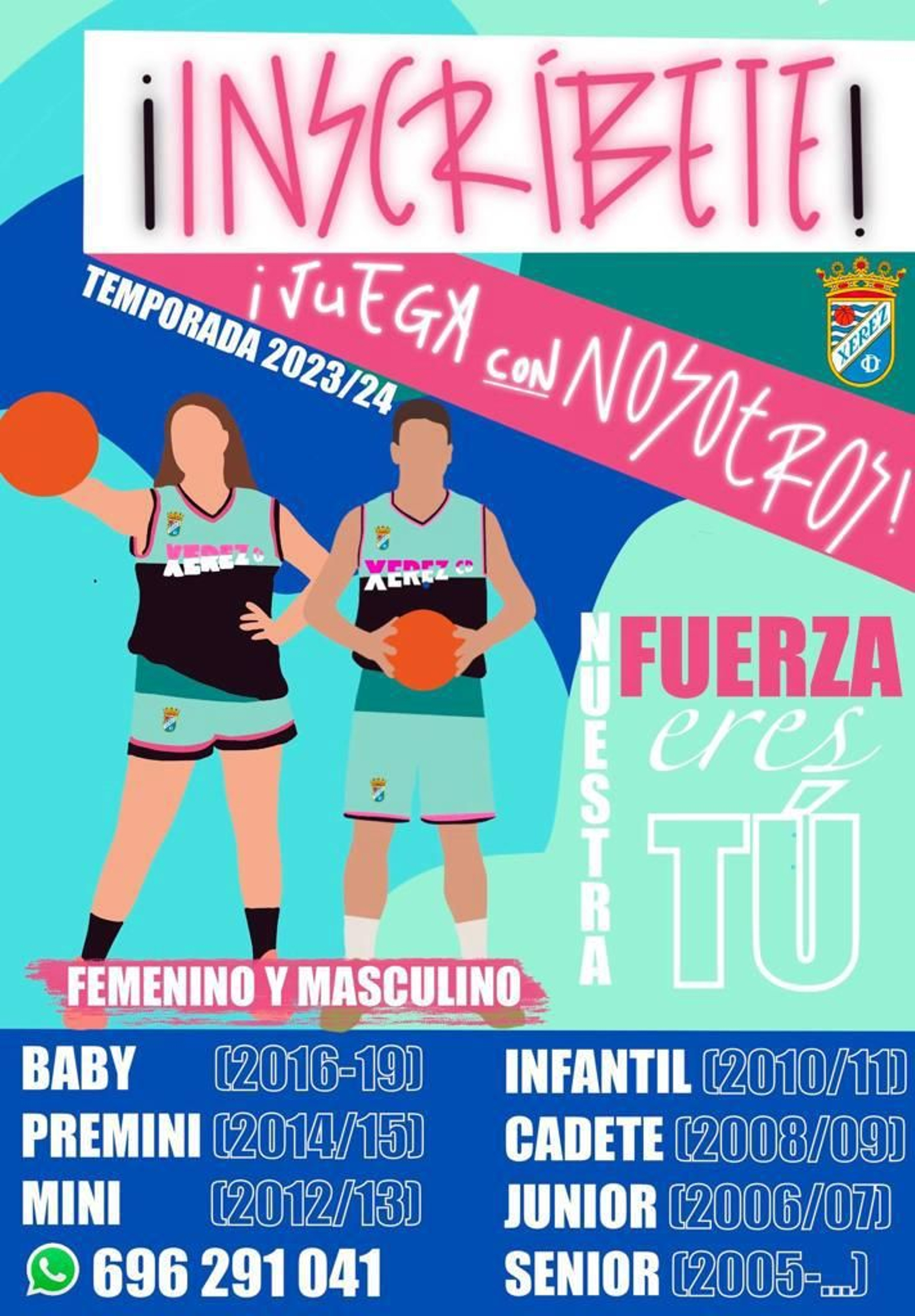 Cartel de la campaña de captación de jugadores del Xerez CD Baloncesto.