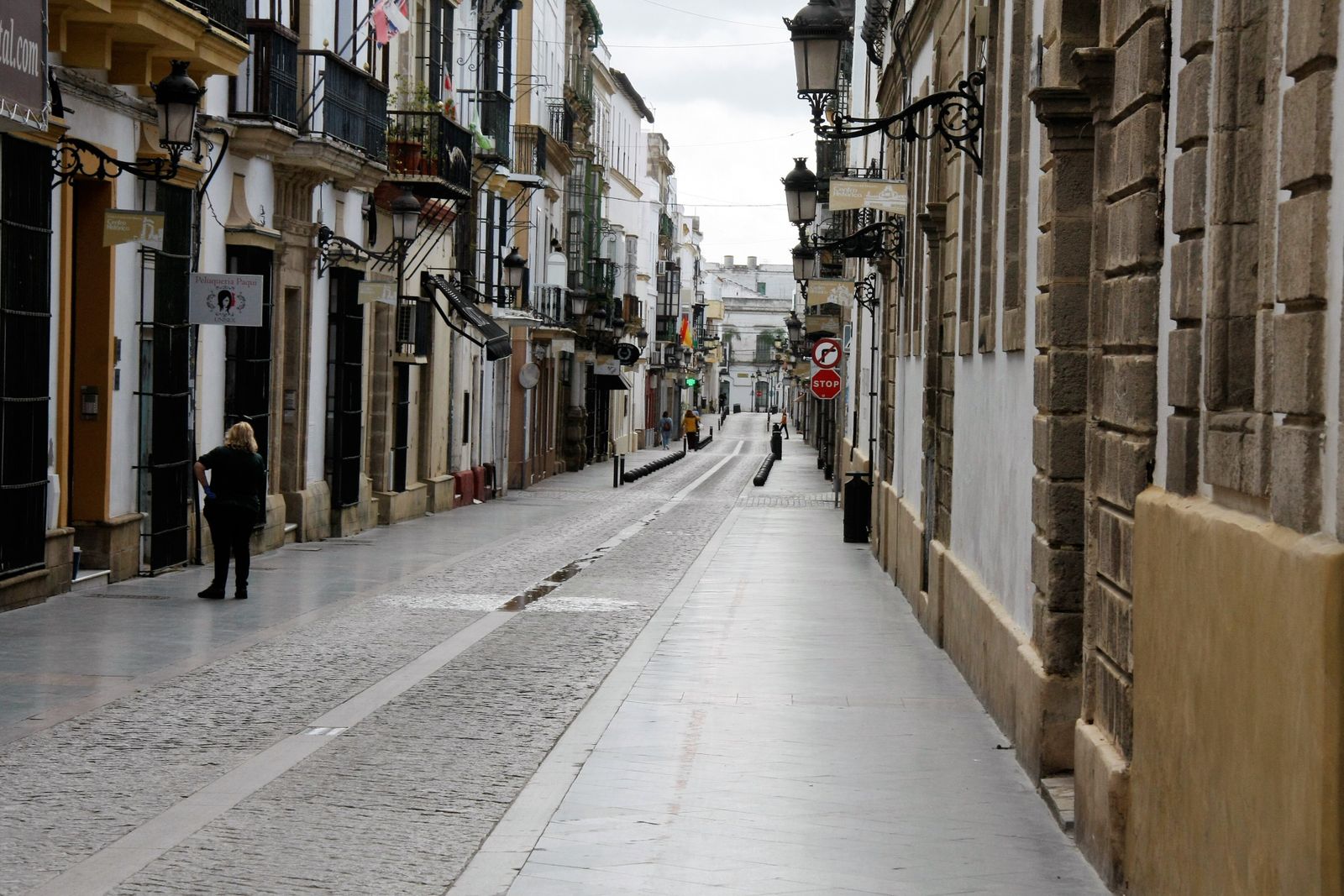 Una imagen de una de las calles comerciales de la ciudad durante la pandemia.