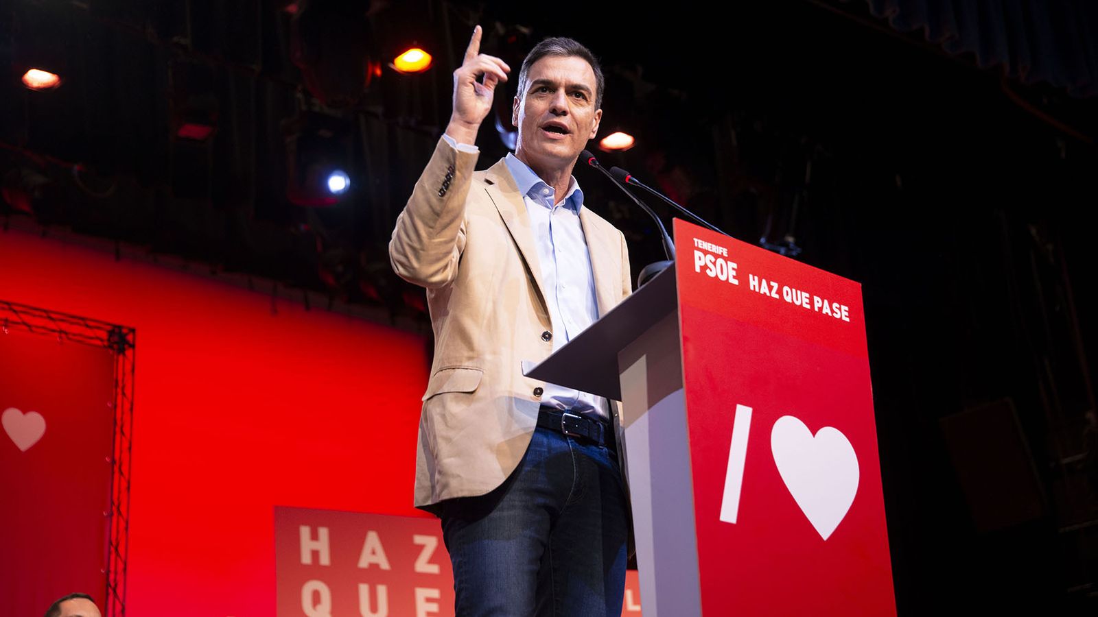 Pedro Sánchez, en un acto en Tenerife.