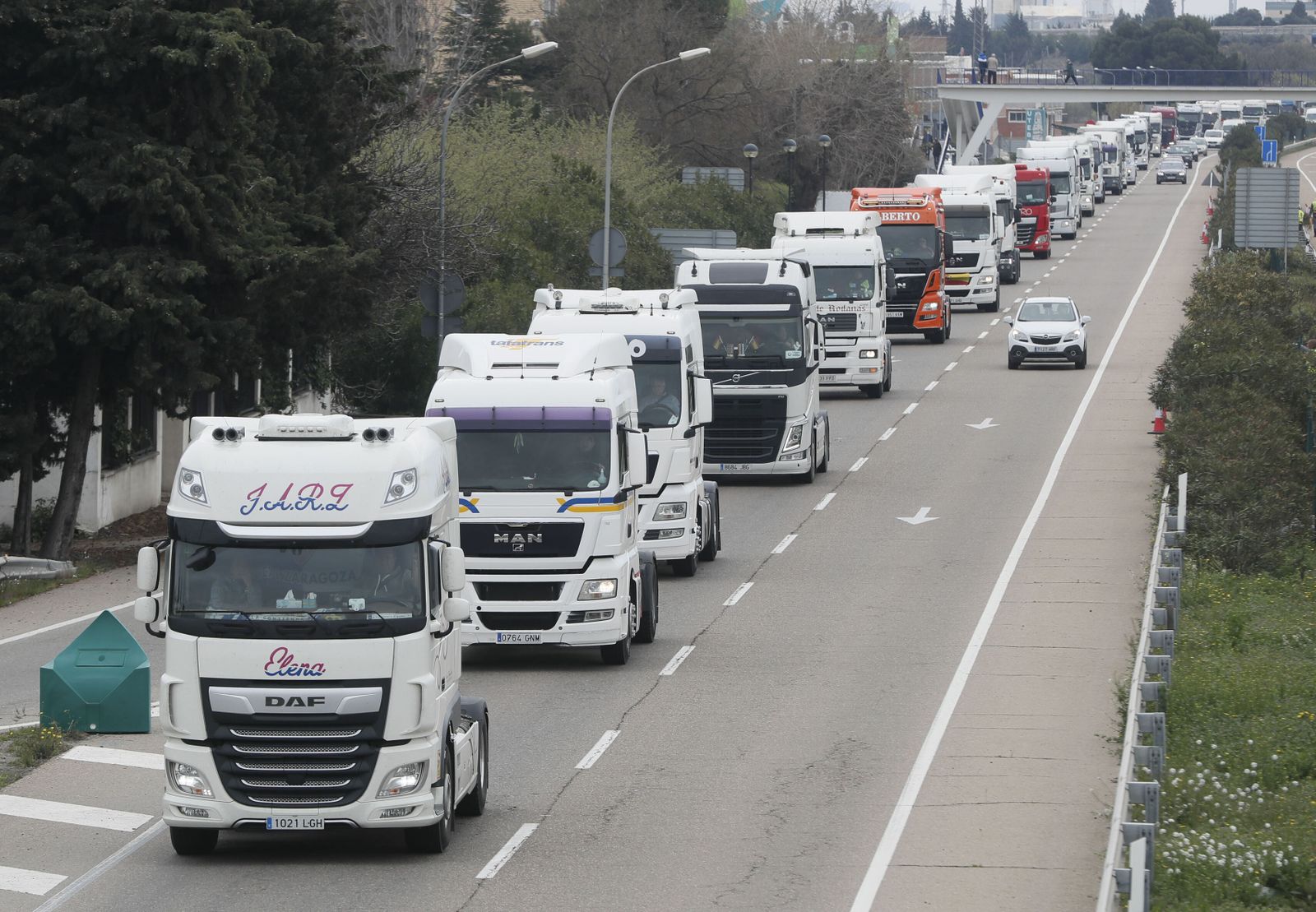 Camioneros en una de las protestas convocadas en marzo.