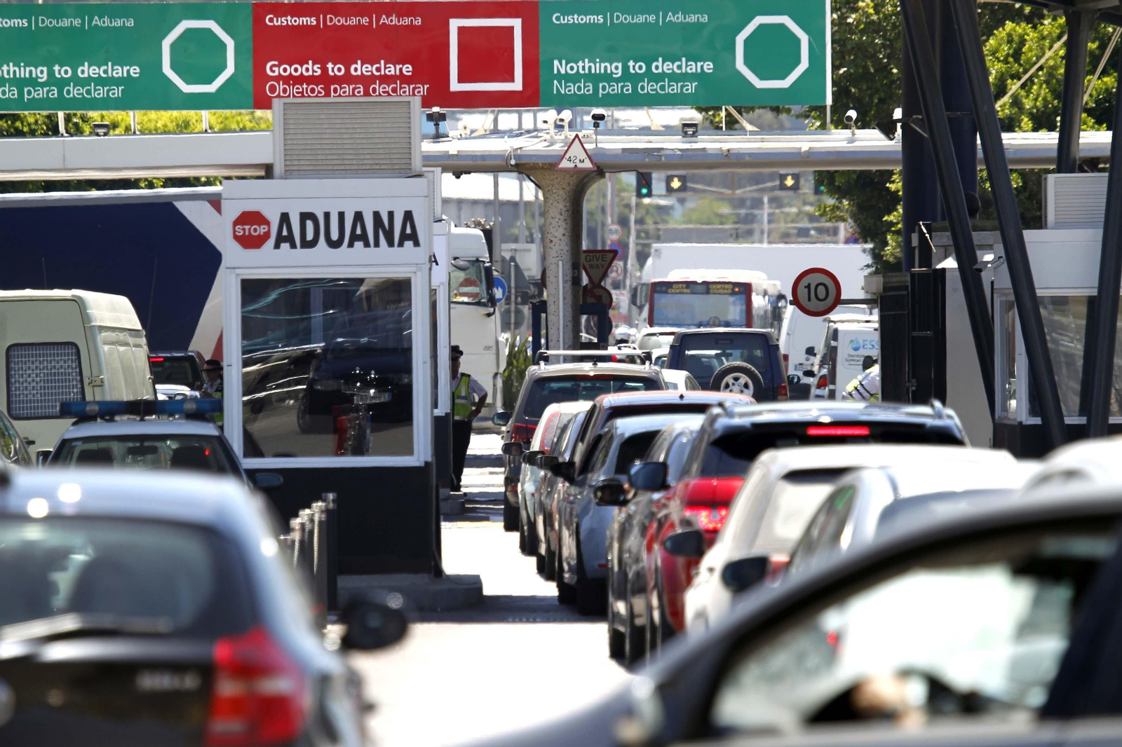 La Aduana entre La Línea y Gibraltar.