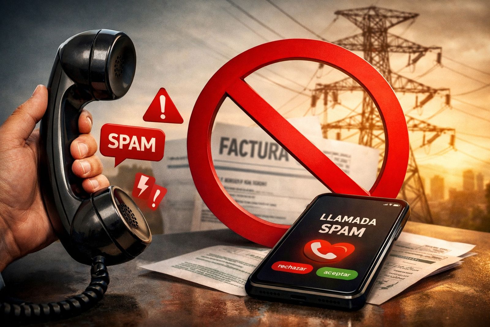 Recreación de una llamada de 'spam' de las eléctricas