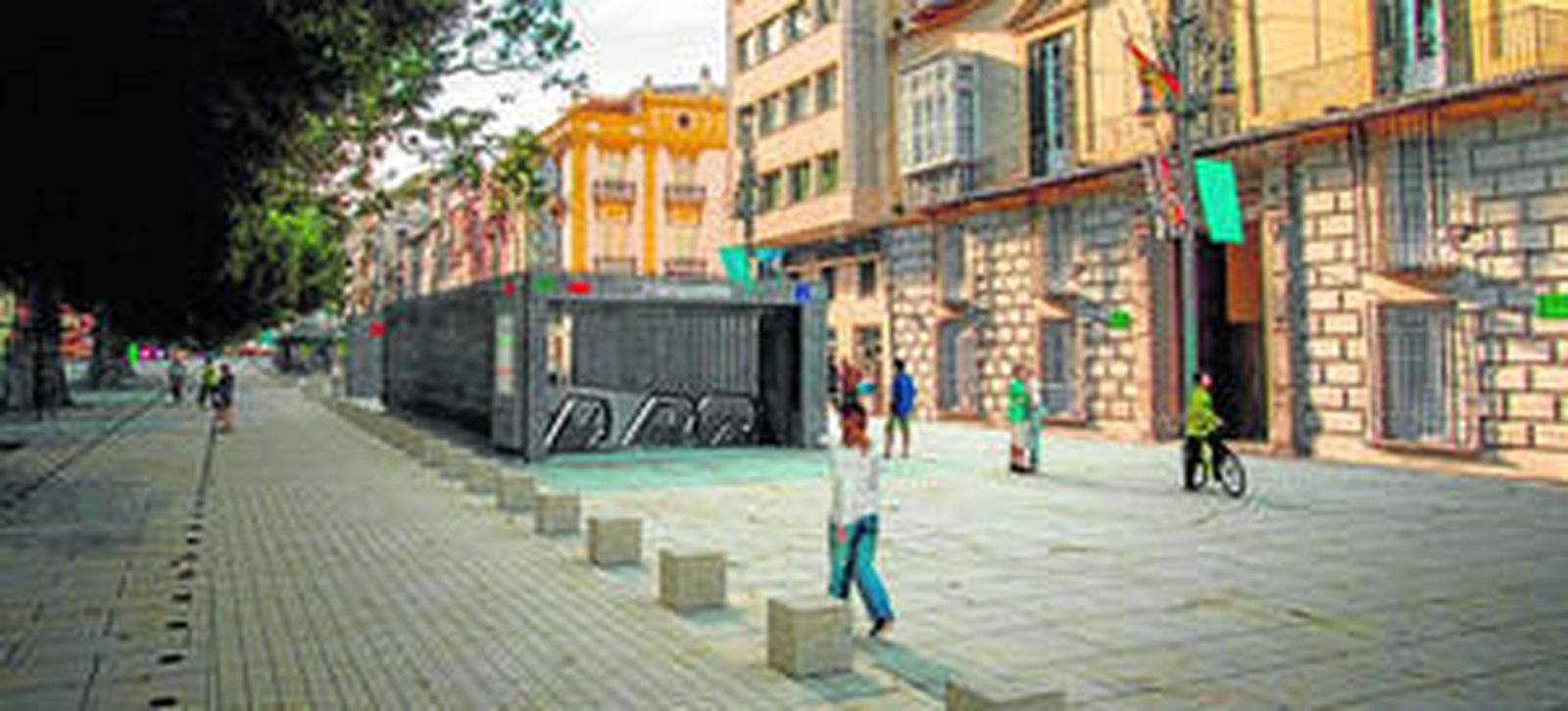 Infografía de la peatonalización del lateral norte propuesto por la Junta en el proyecto del Metro.