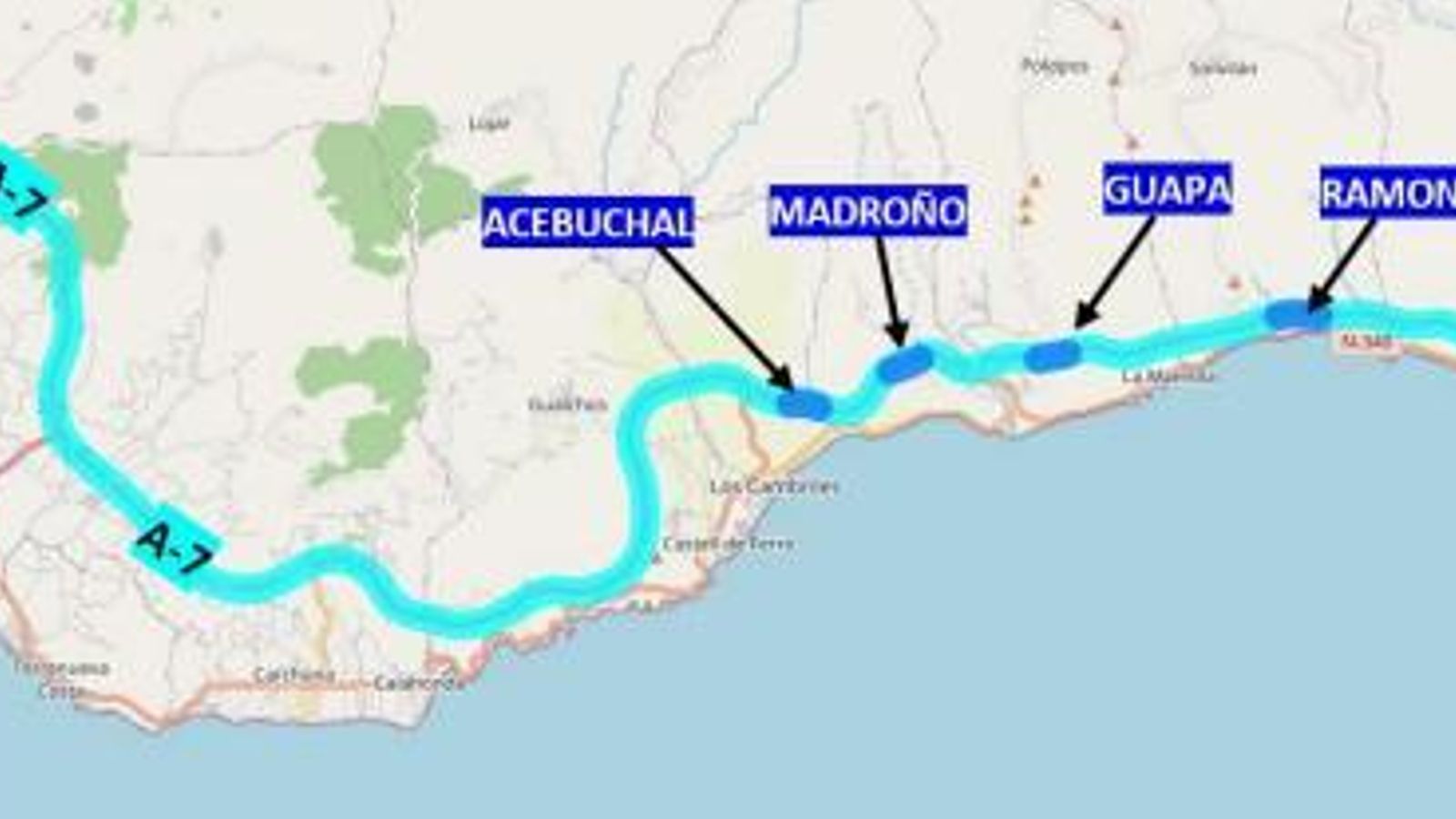 Ubicación de los túneles