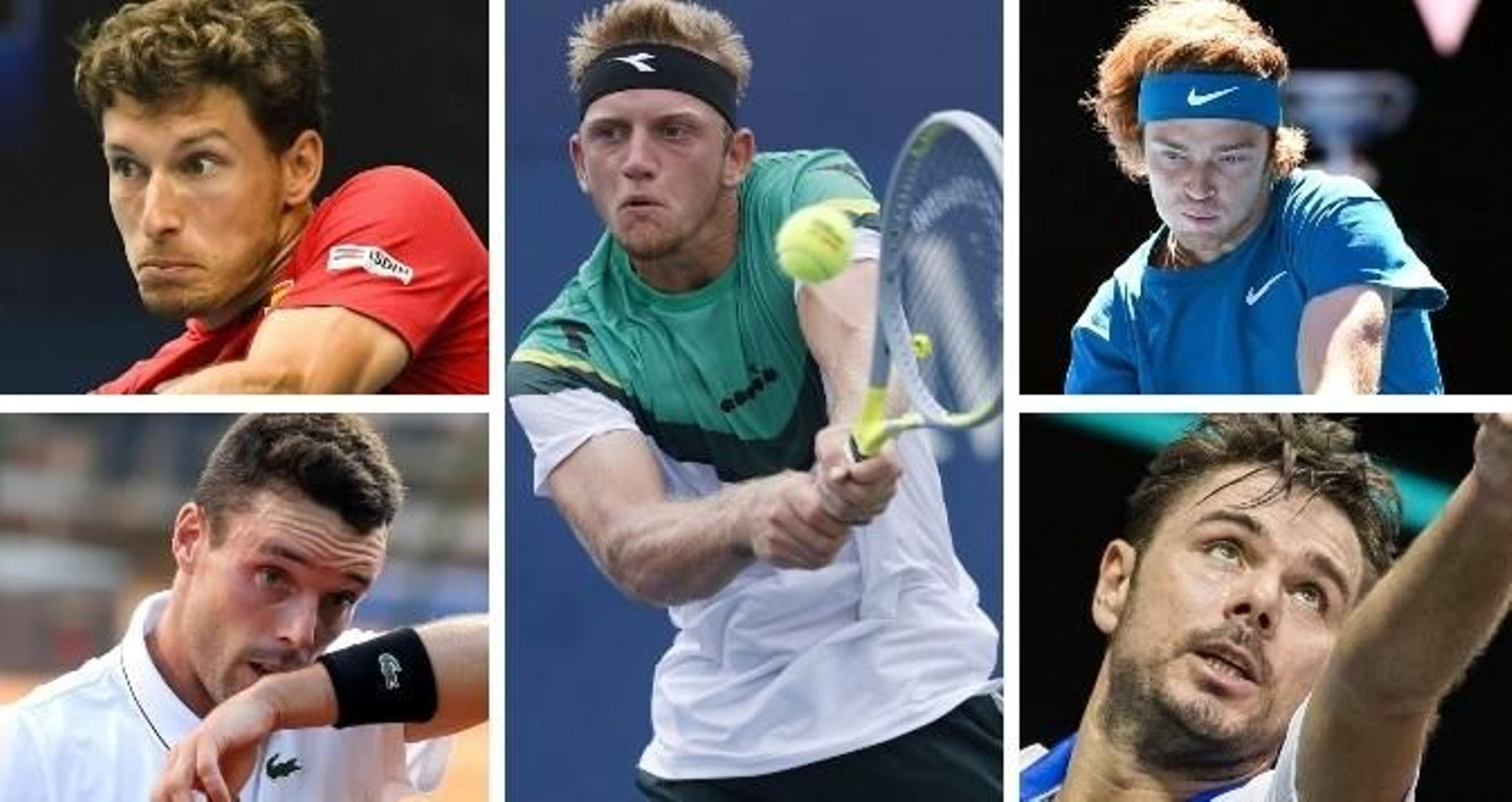 Rublev, Bautista, Carreño, Wawrinka y Davidovich.