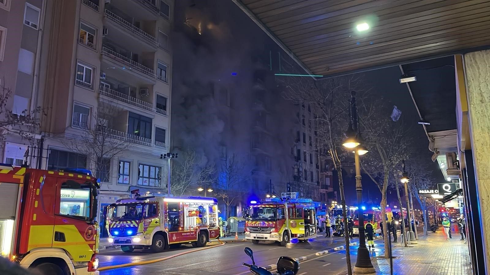 Incendio de un bingo en Valencia