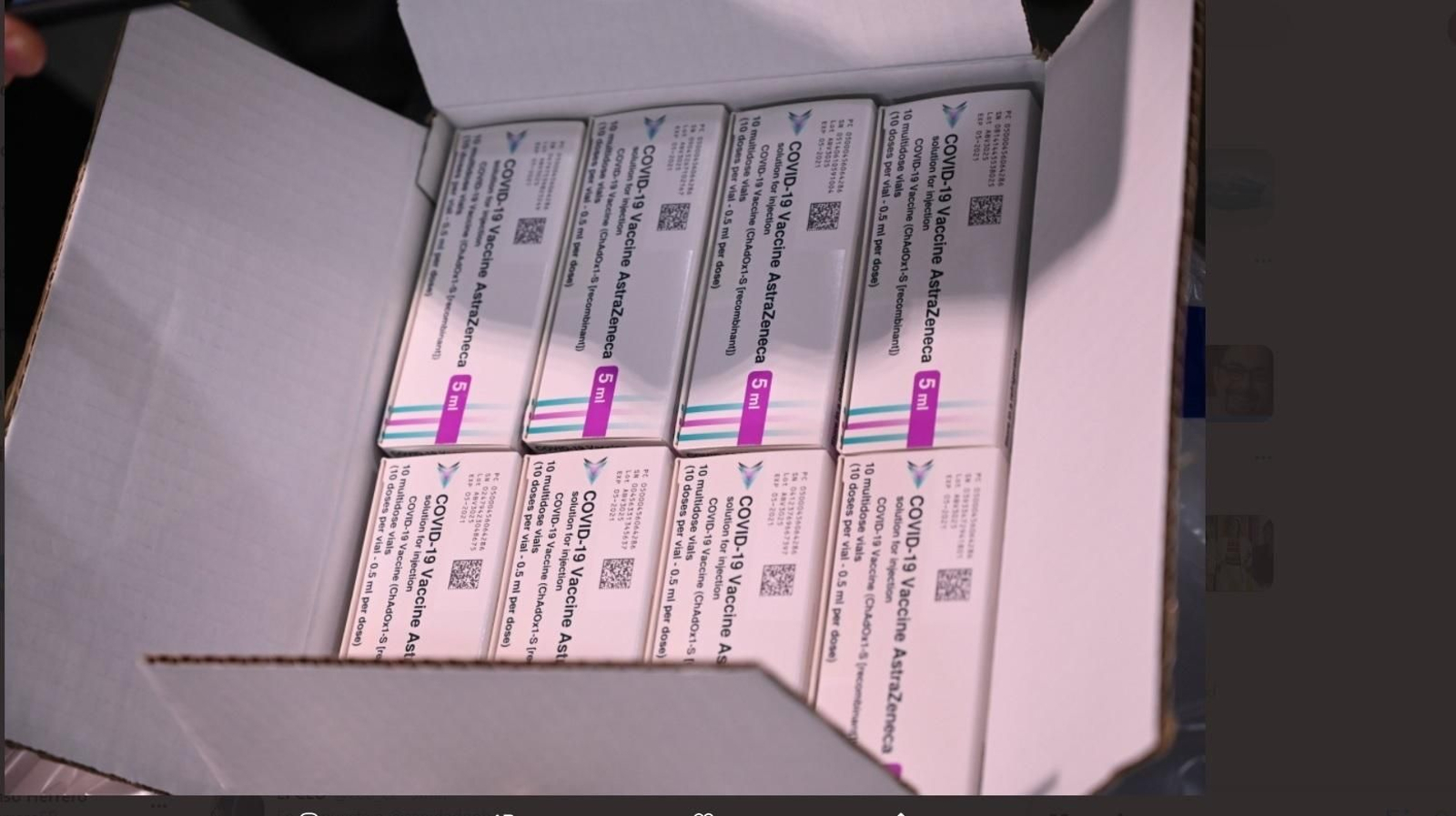 Primer lote de vacunas de AstraZeneca recibidas en España Primer lote de vacunas de AstraZeneca recibidas en España