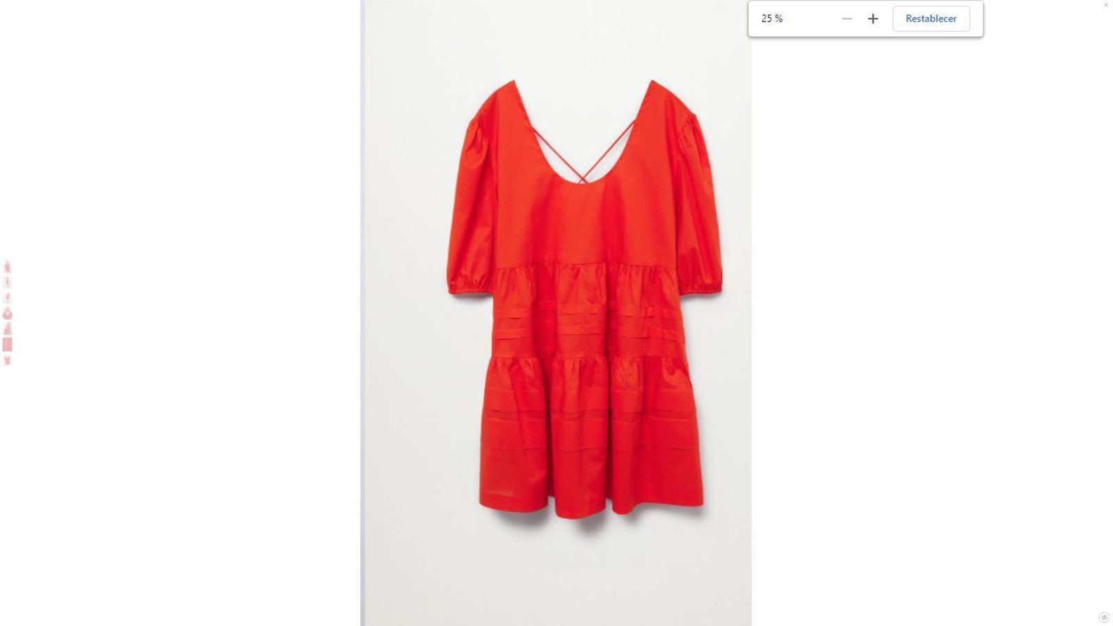Vestido rojo tipo babydoll de Mango. Vestido rojo tipo babydoll de Mango.