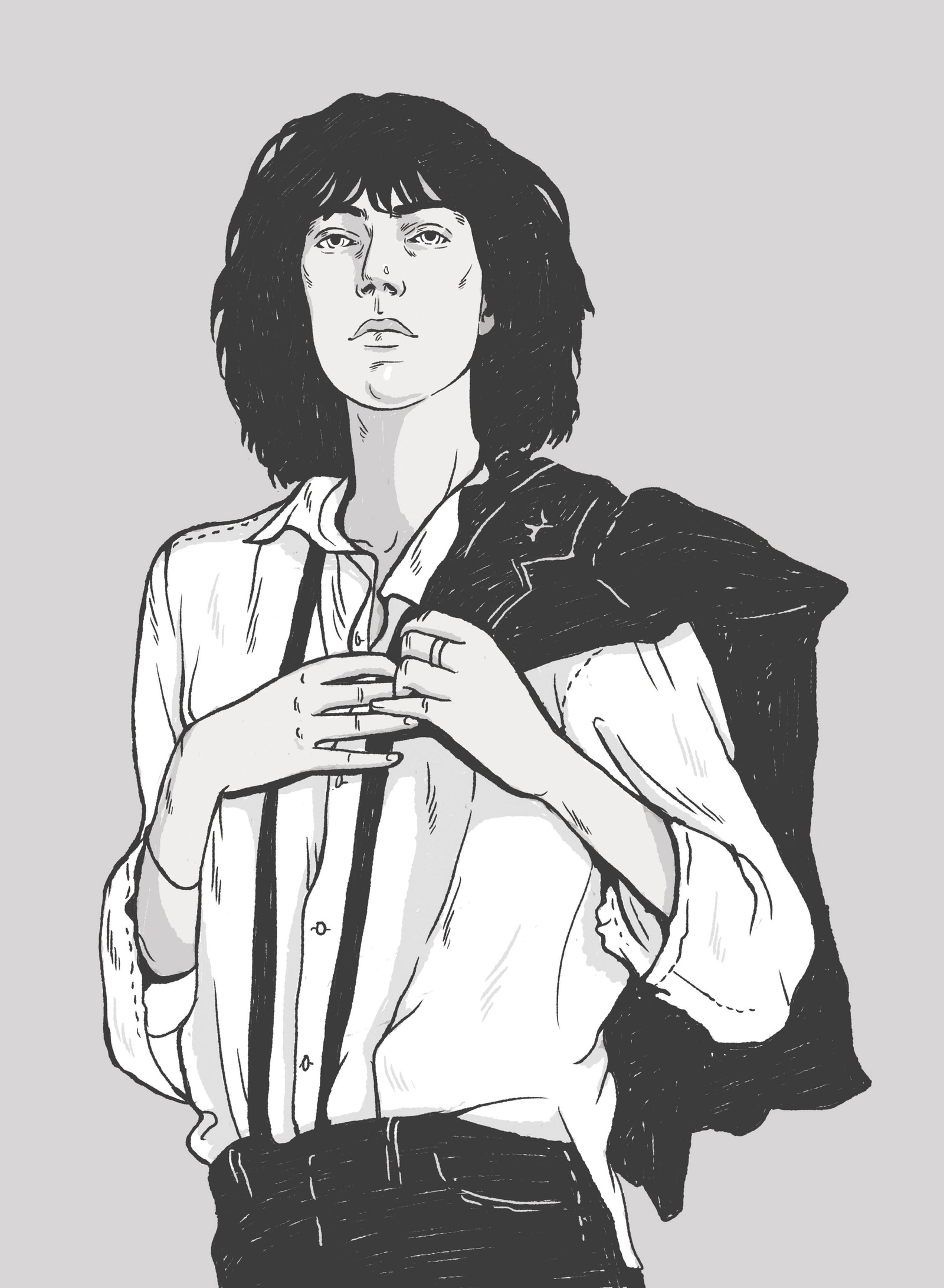 Una ilustración de la portada de 'Horses', el primer disco de la cantante.