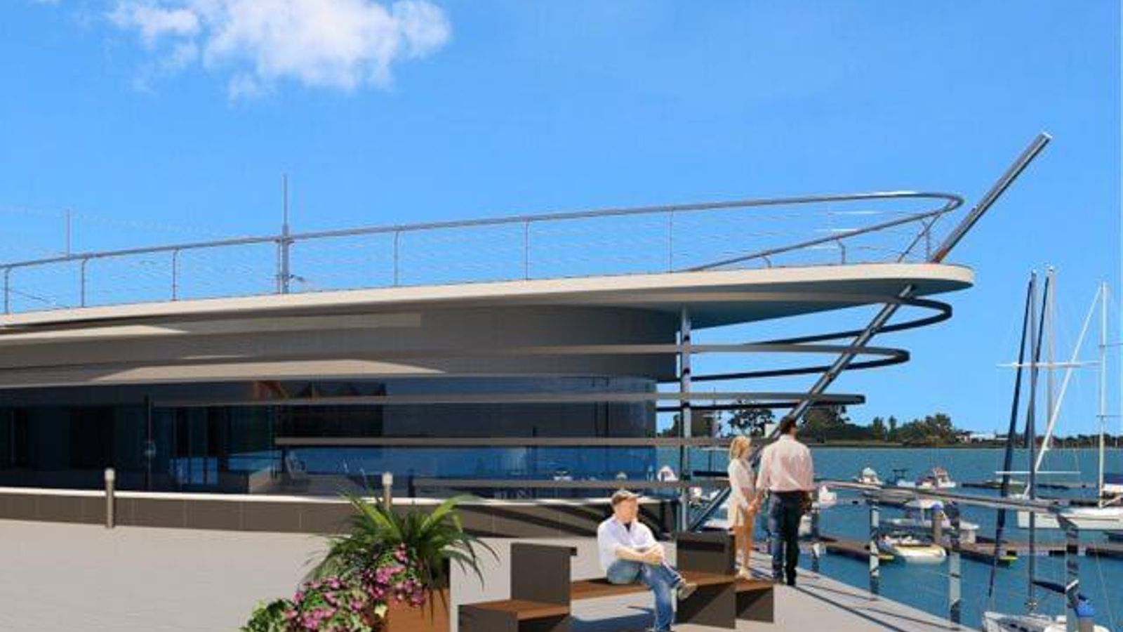 Exterior de una de las edificaciones previstas sobre el agua.