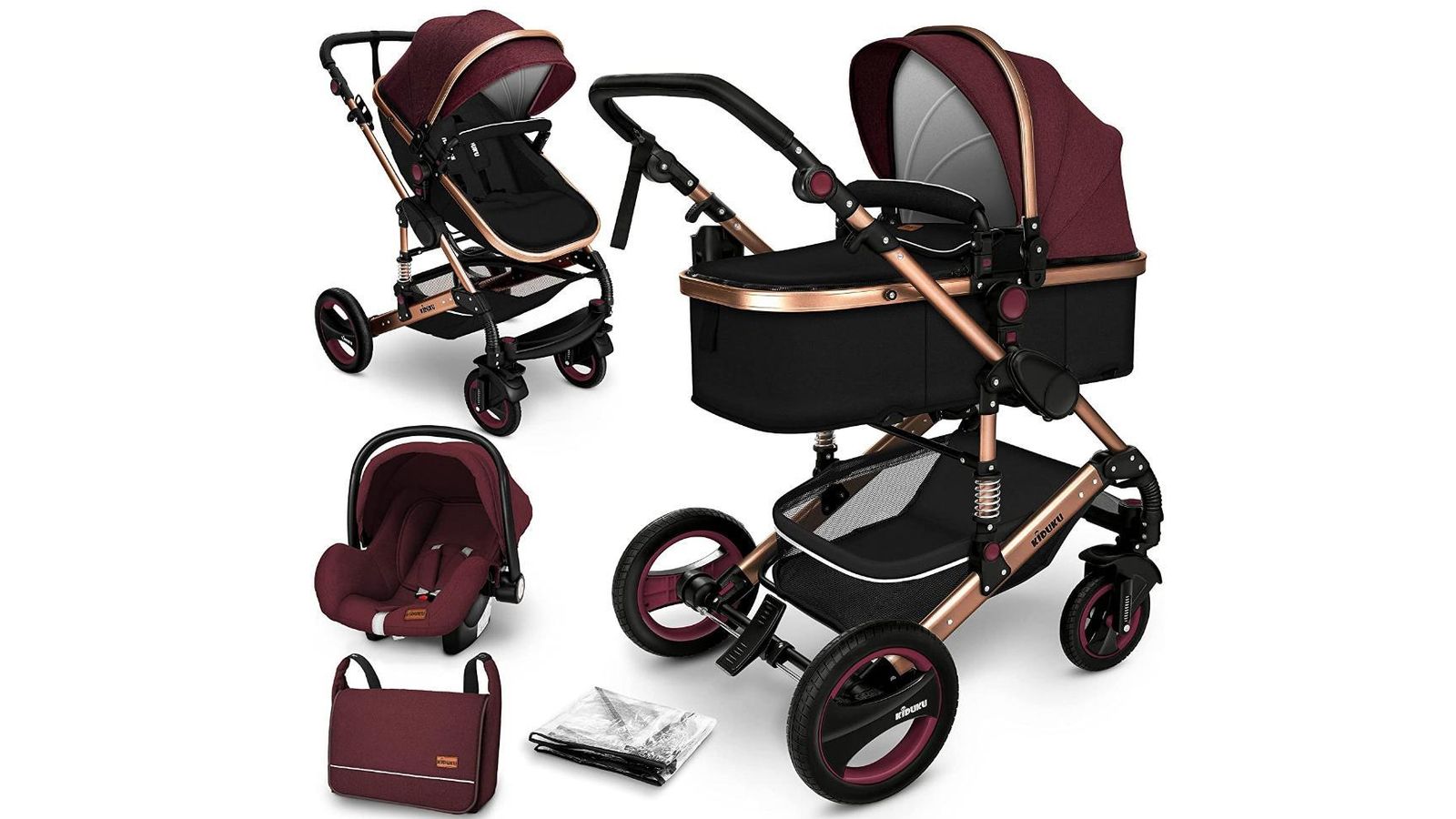 Carro de bebé 3 en 1 de Kiduku