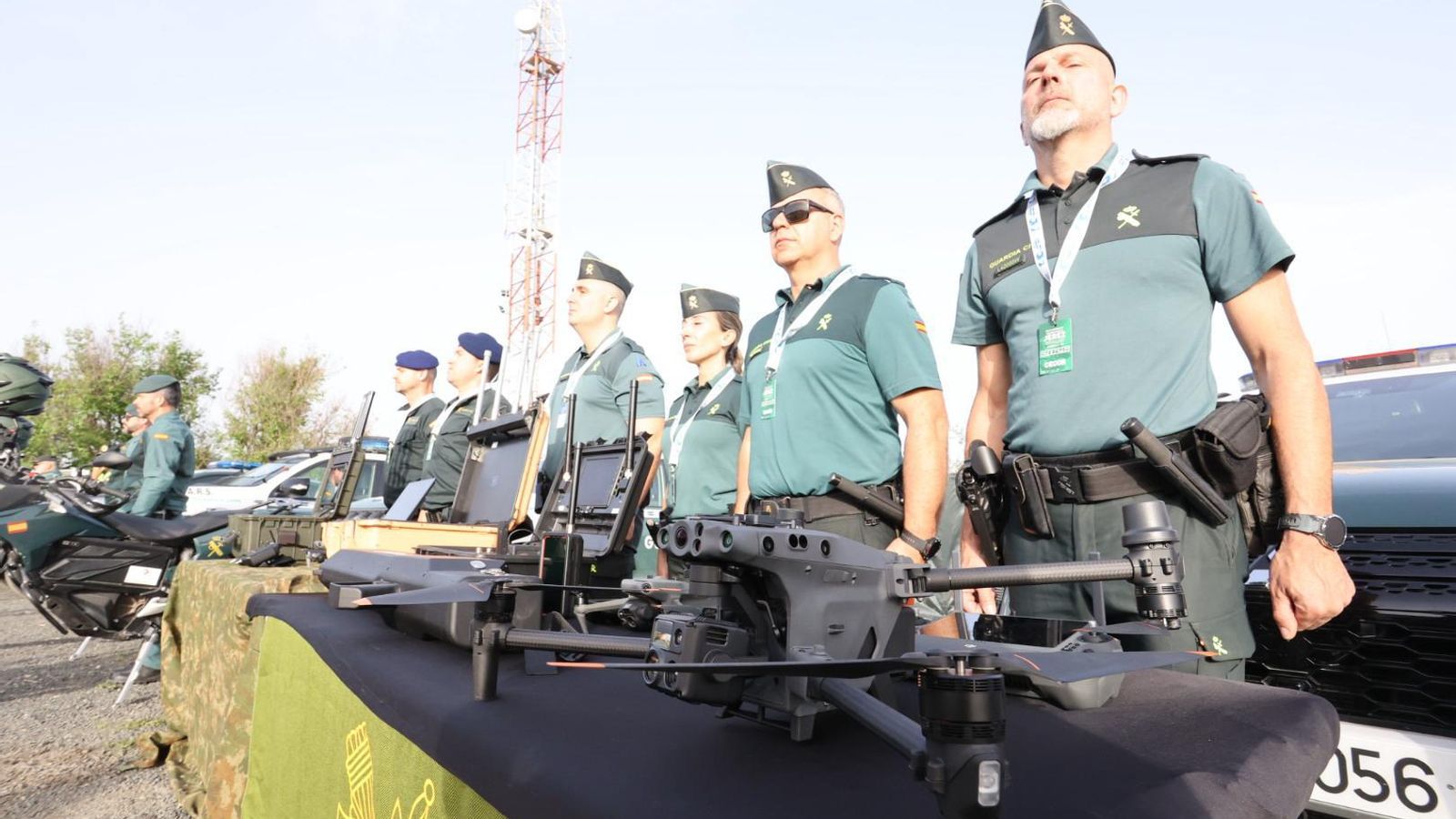 La Guardia Civil ha desplazado a Jerez drones y antidrones.