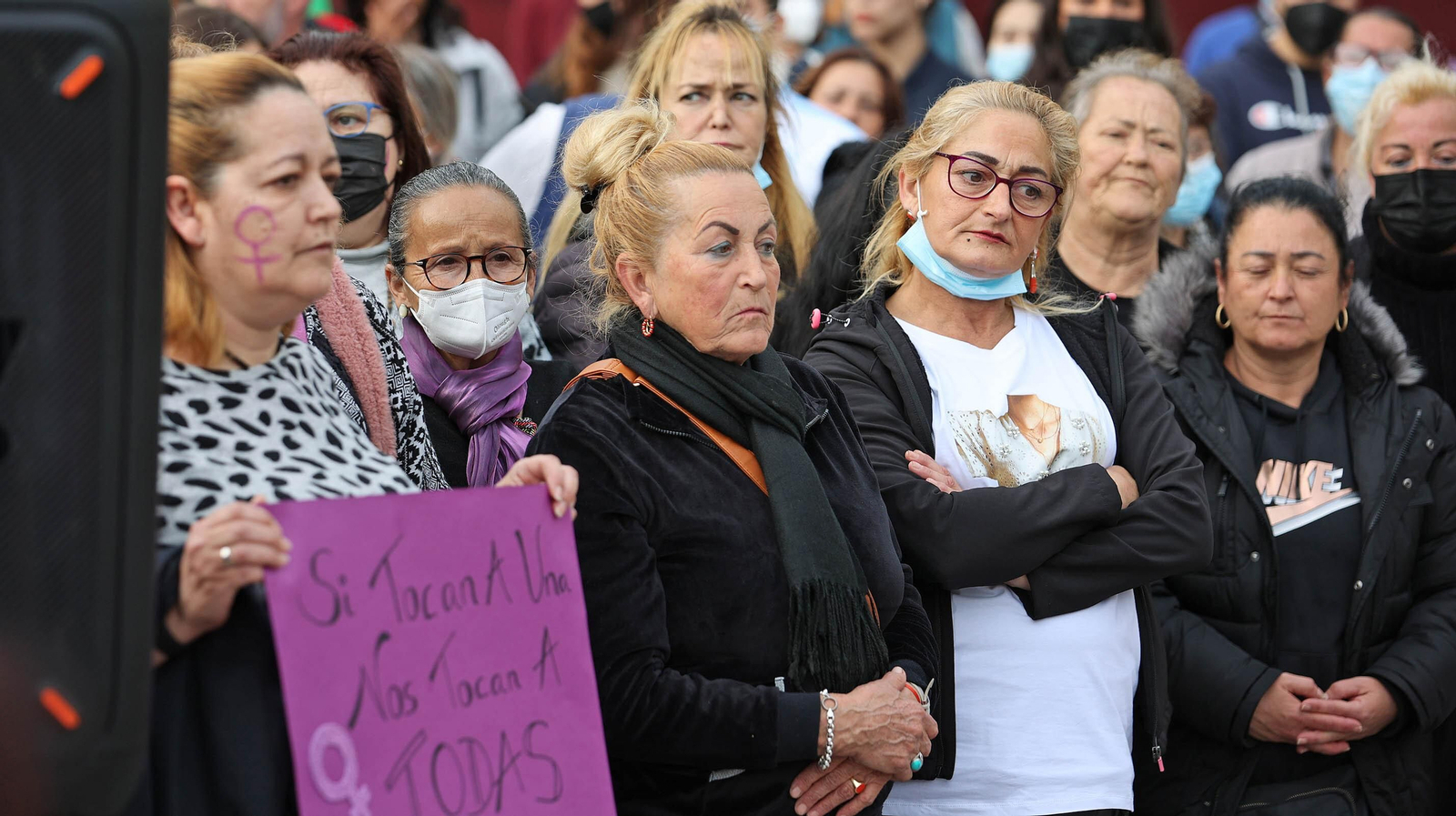 Protesta de Marea Violeta de Jerez en apoyo de Lourdes la joven agredida brutalmente