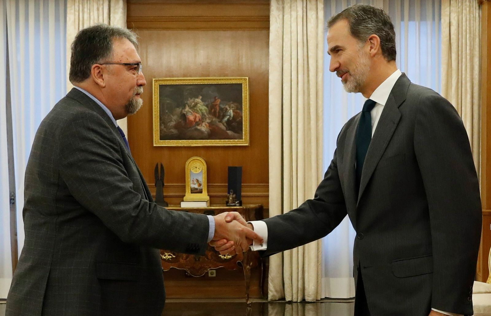 Felipe VI recibe al diputado de Foro Asturias, Isidro Martínez Oblanca.
