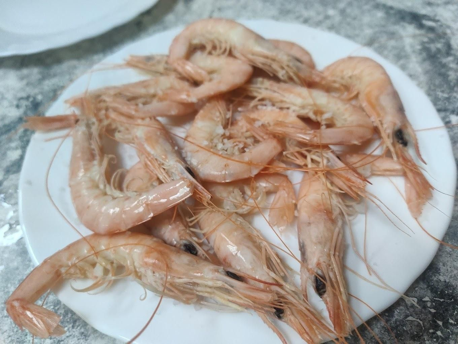 Comer gambas de Huelva
