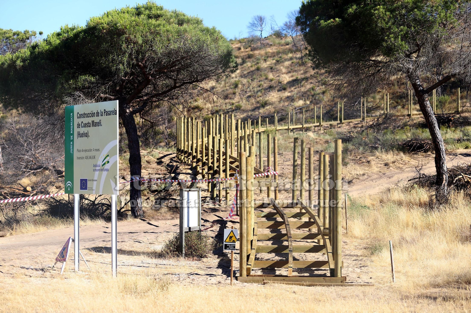 Imágenes de la nueva pasarela de Cuesta Maneli que está en construcción