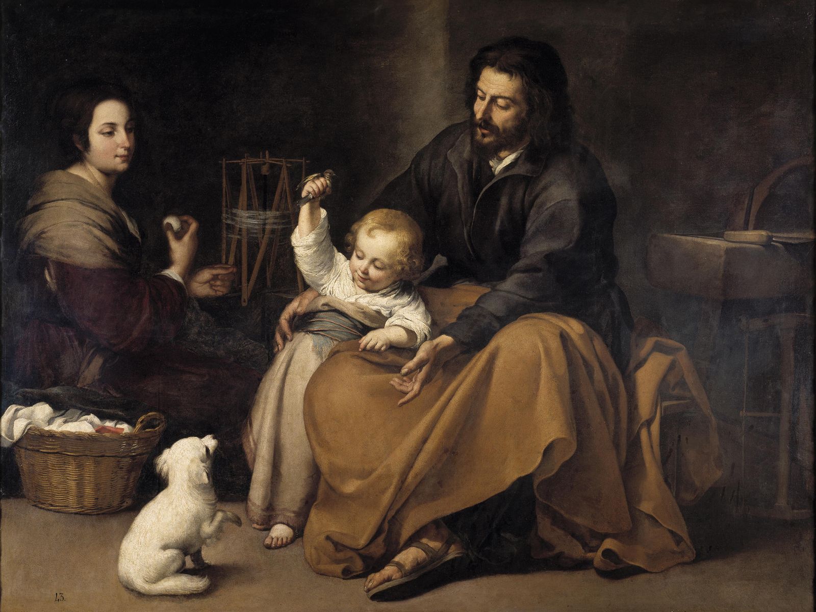 'Sagrada Familia del pajarito' (c. 1650), obra de Murillo propiedad del Prado cedida a la Fundación Focus para la exposición 'Velázquez. Murillo. Sevilla'