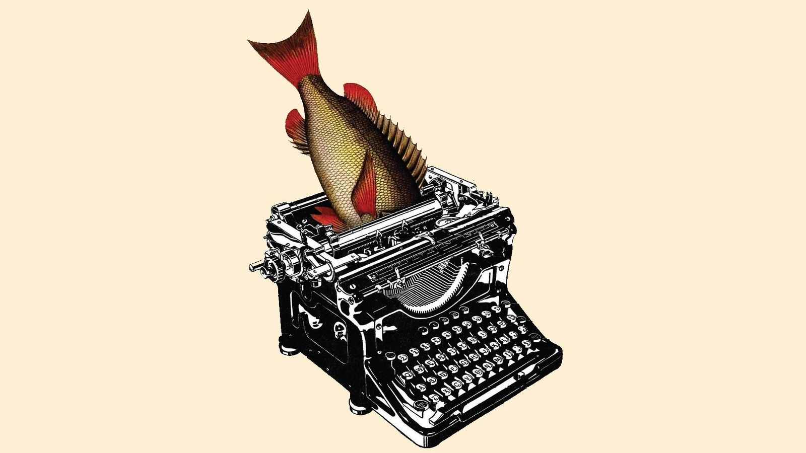 'Por la boca escribe el pez', collage del autor que ilustra la cubierta.