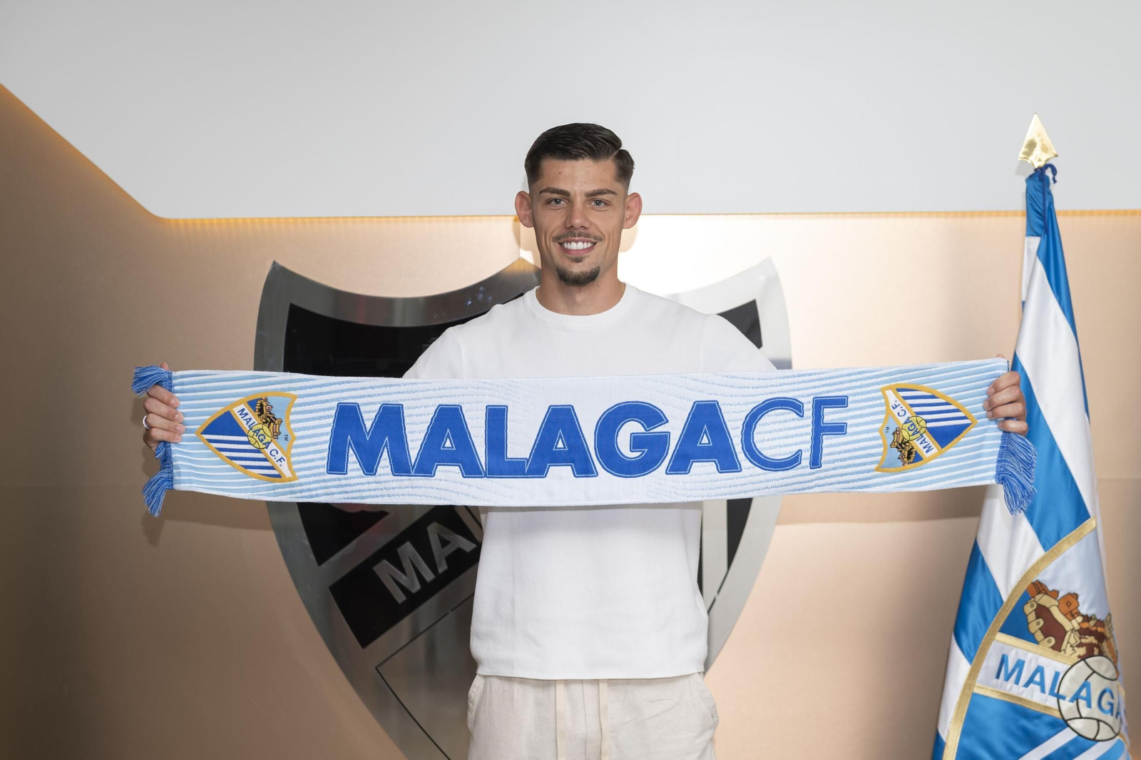 Javi Montero, con el Málaga CF.