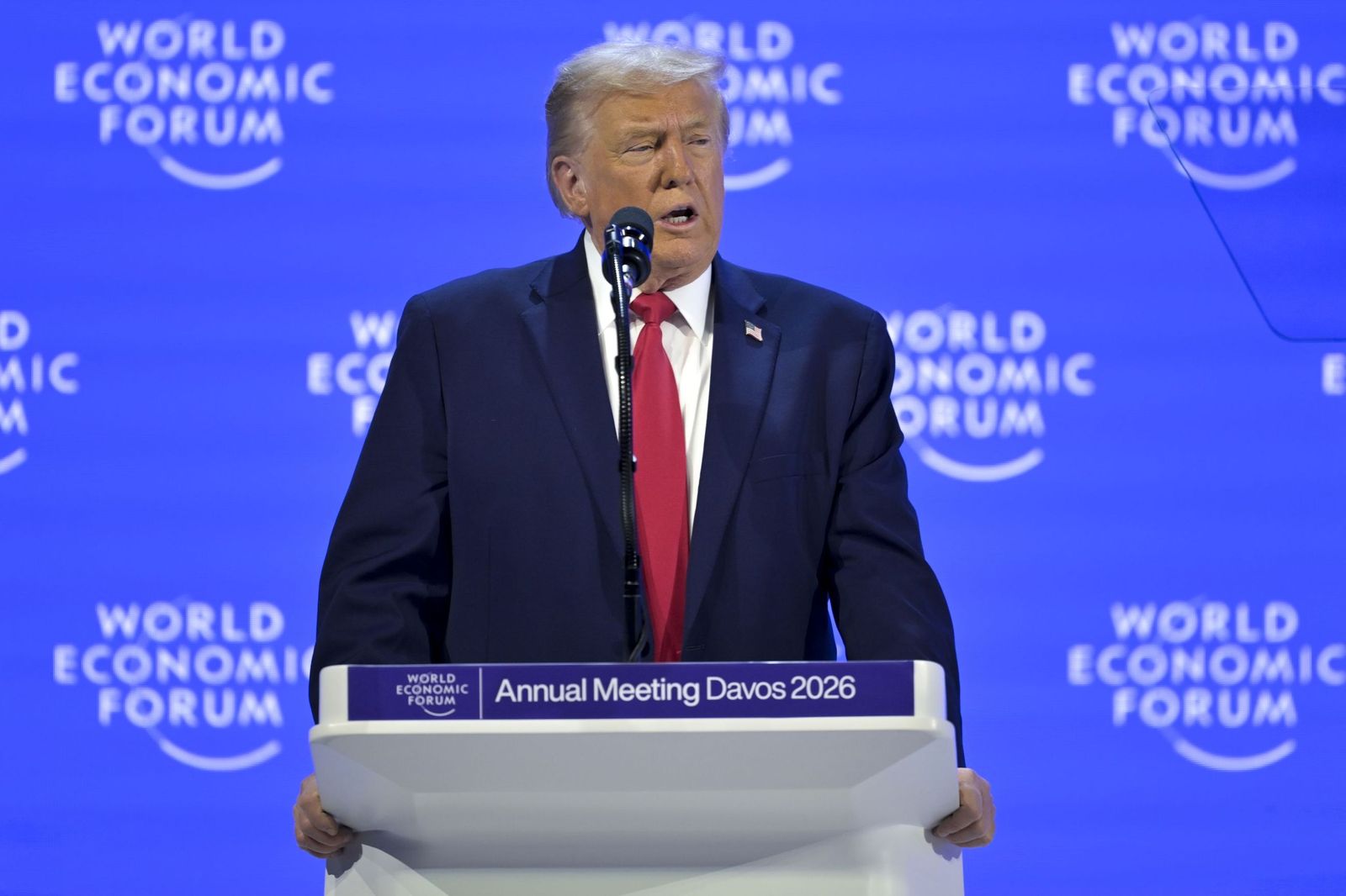 Donald Trump habla en el Foro de Davos.