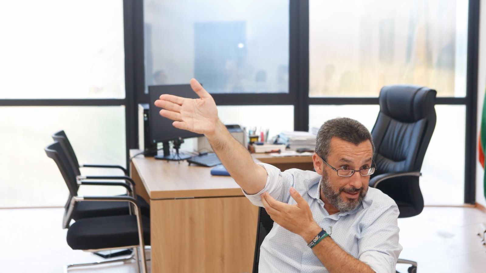 Juan Franco en un momento de la entrevista.