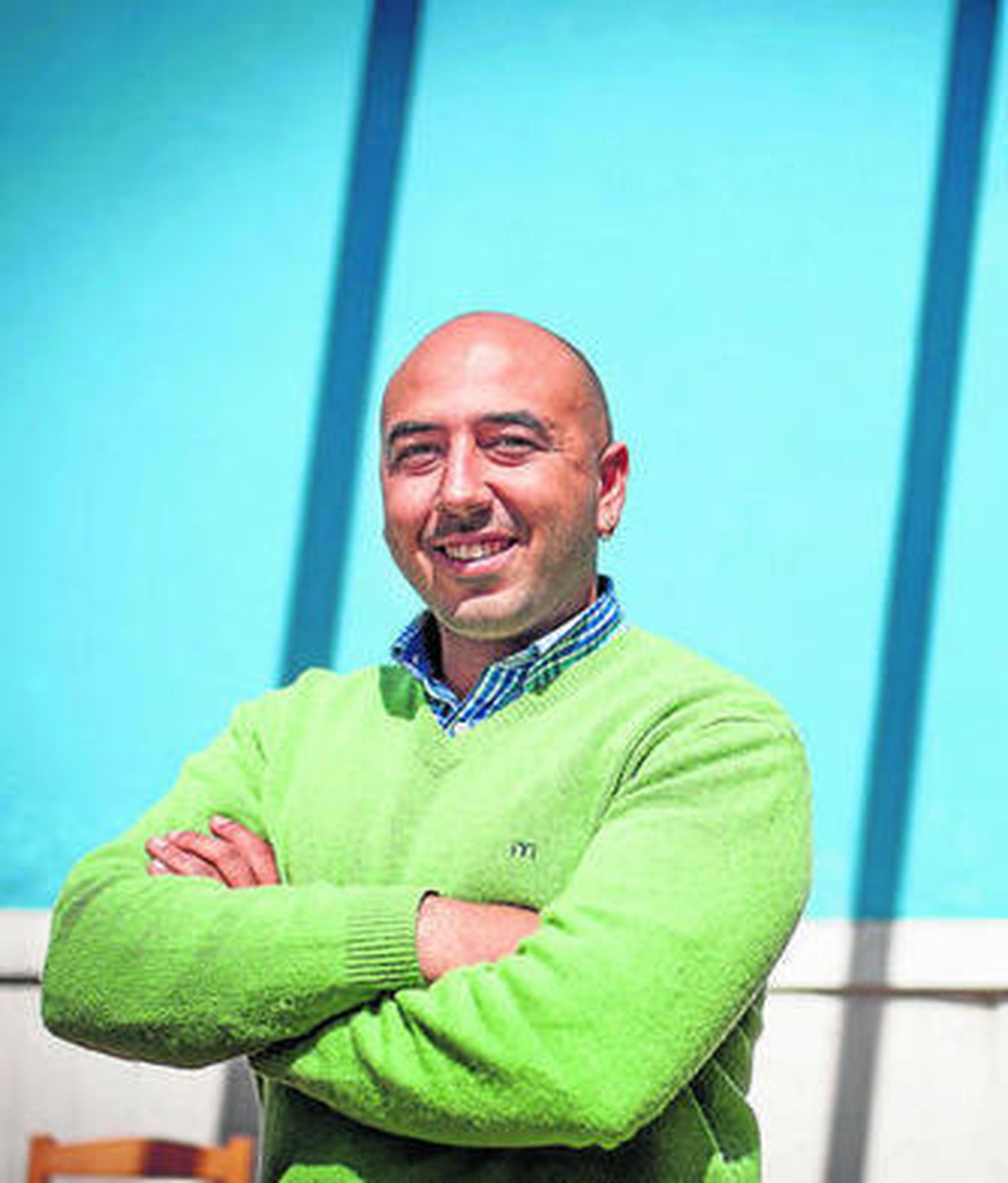 El candidato de Ganemos, Adrián Sánchez, ayer durante su presentación.