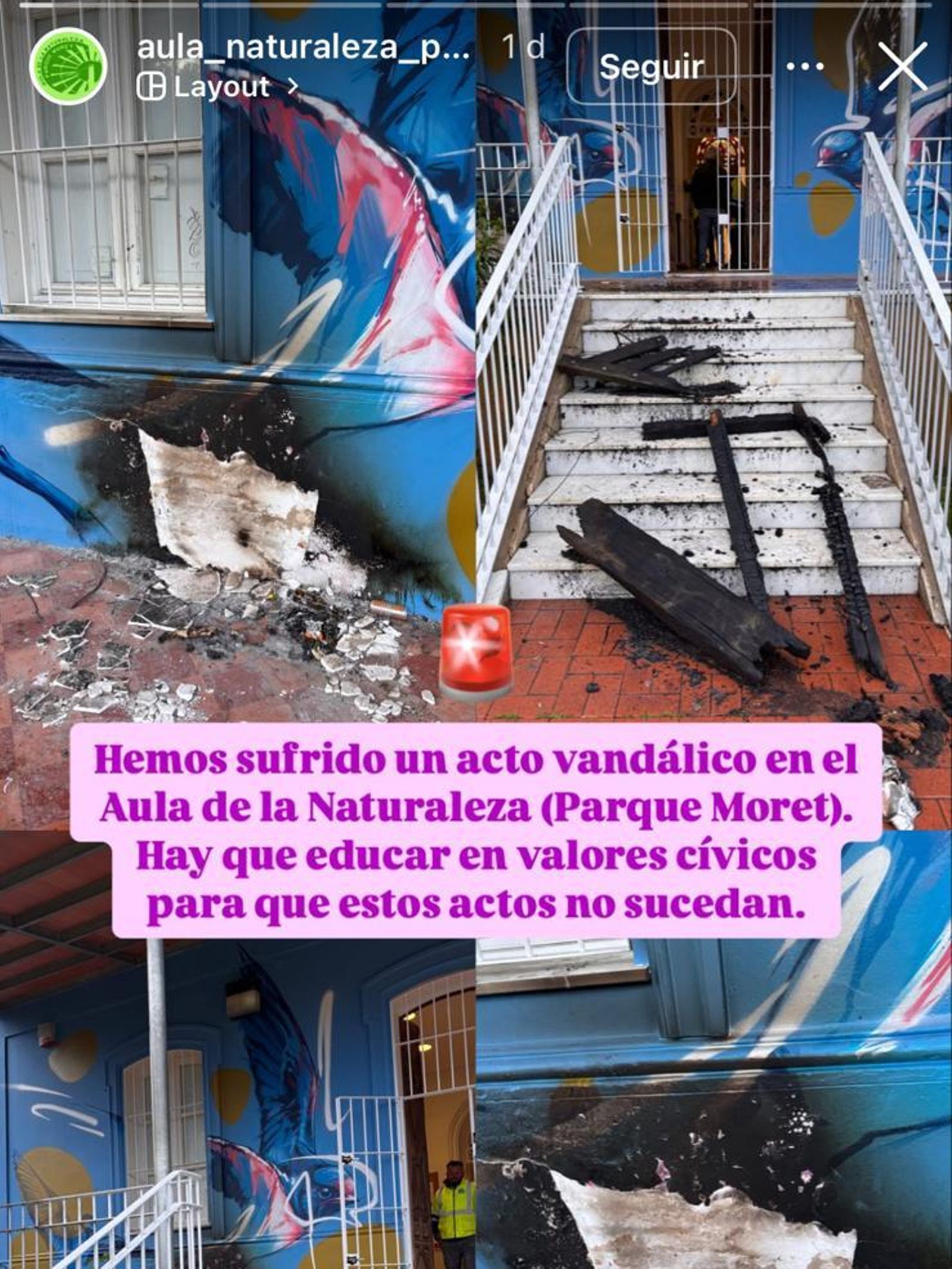 Actos vandálicos en el Parque Moret.