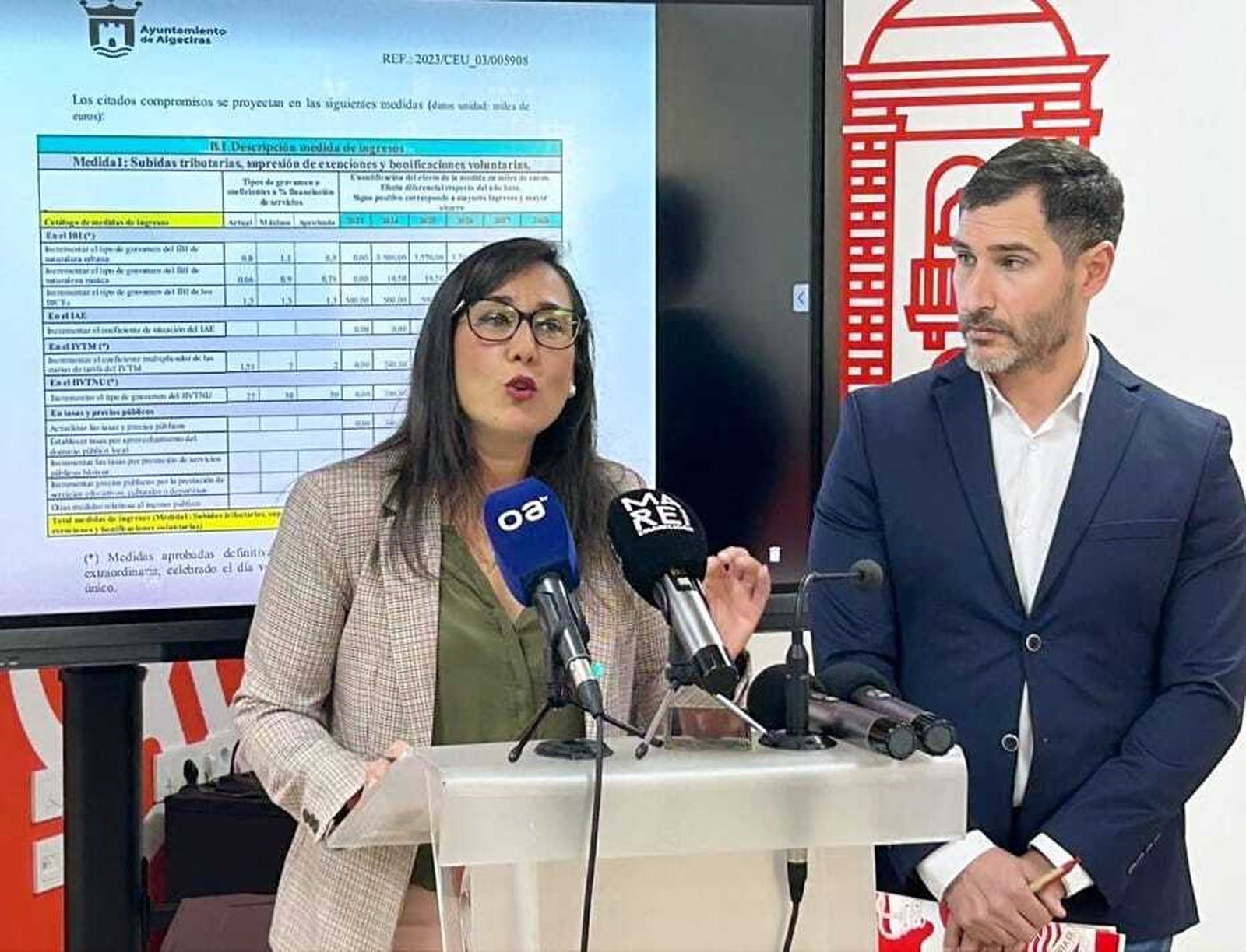 Rocío Arrabal y Fran Fernández, este martes en rueda de prensa.