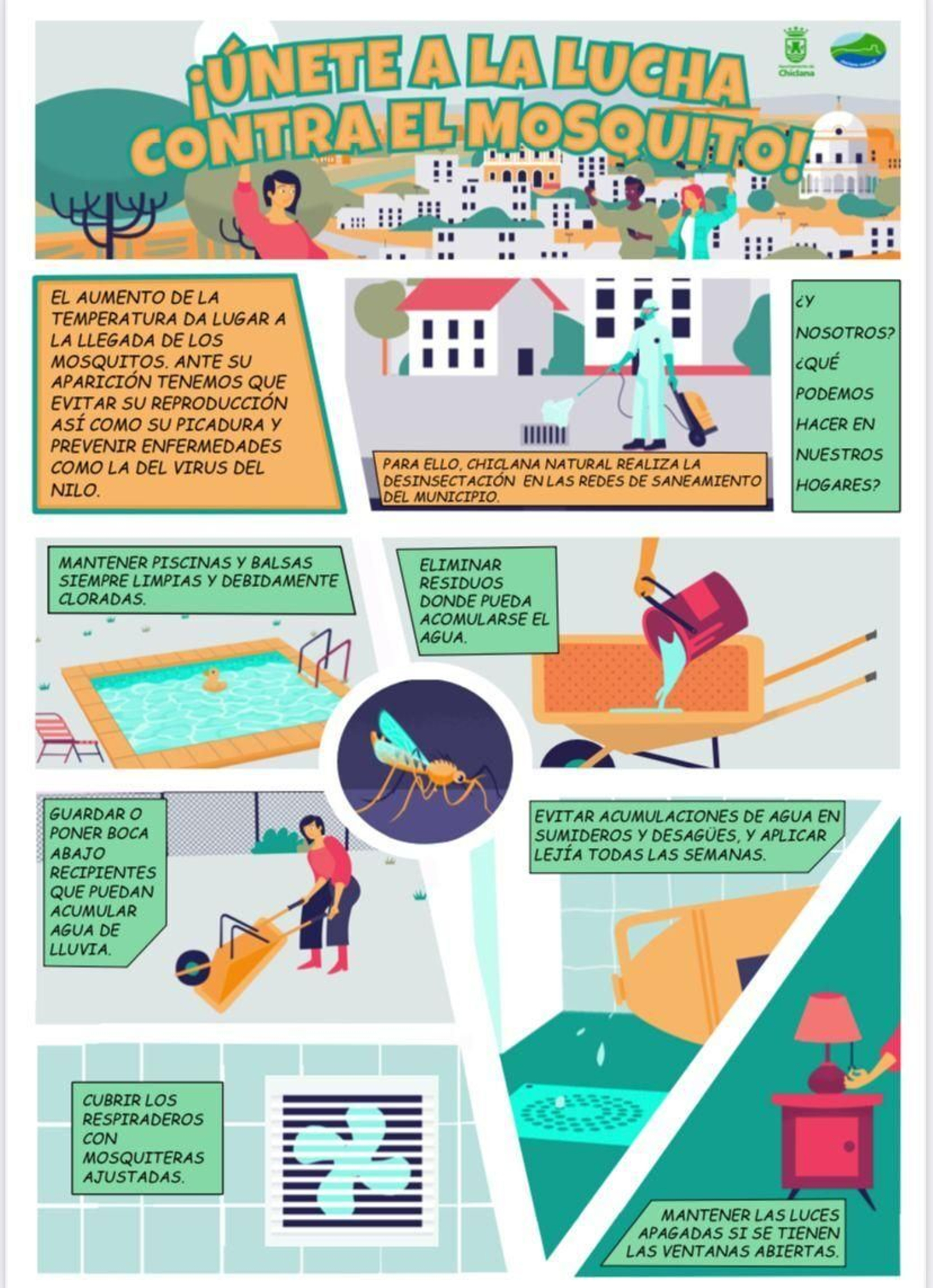 Cartel de la campaña de concienciación 'Únete a la lucha contra el mosquito'.