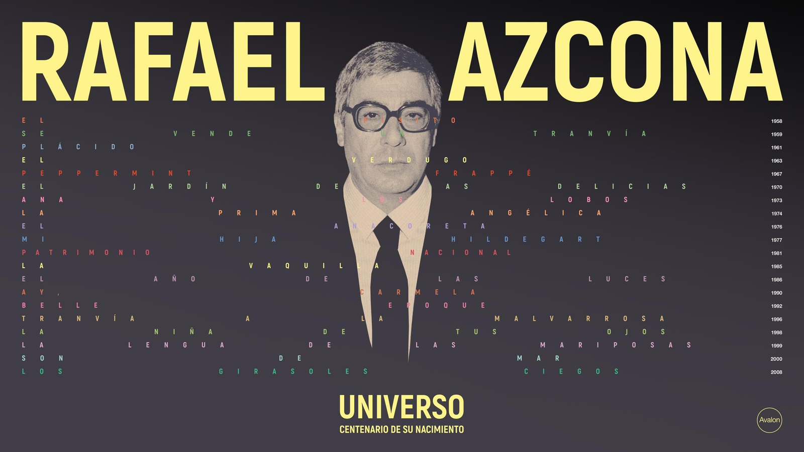 Cartel del ciclo de 20 títulos que distribuirá Avalon en el centenario del nacimiento del guionista y escritor.