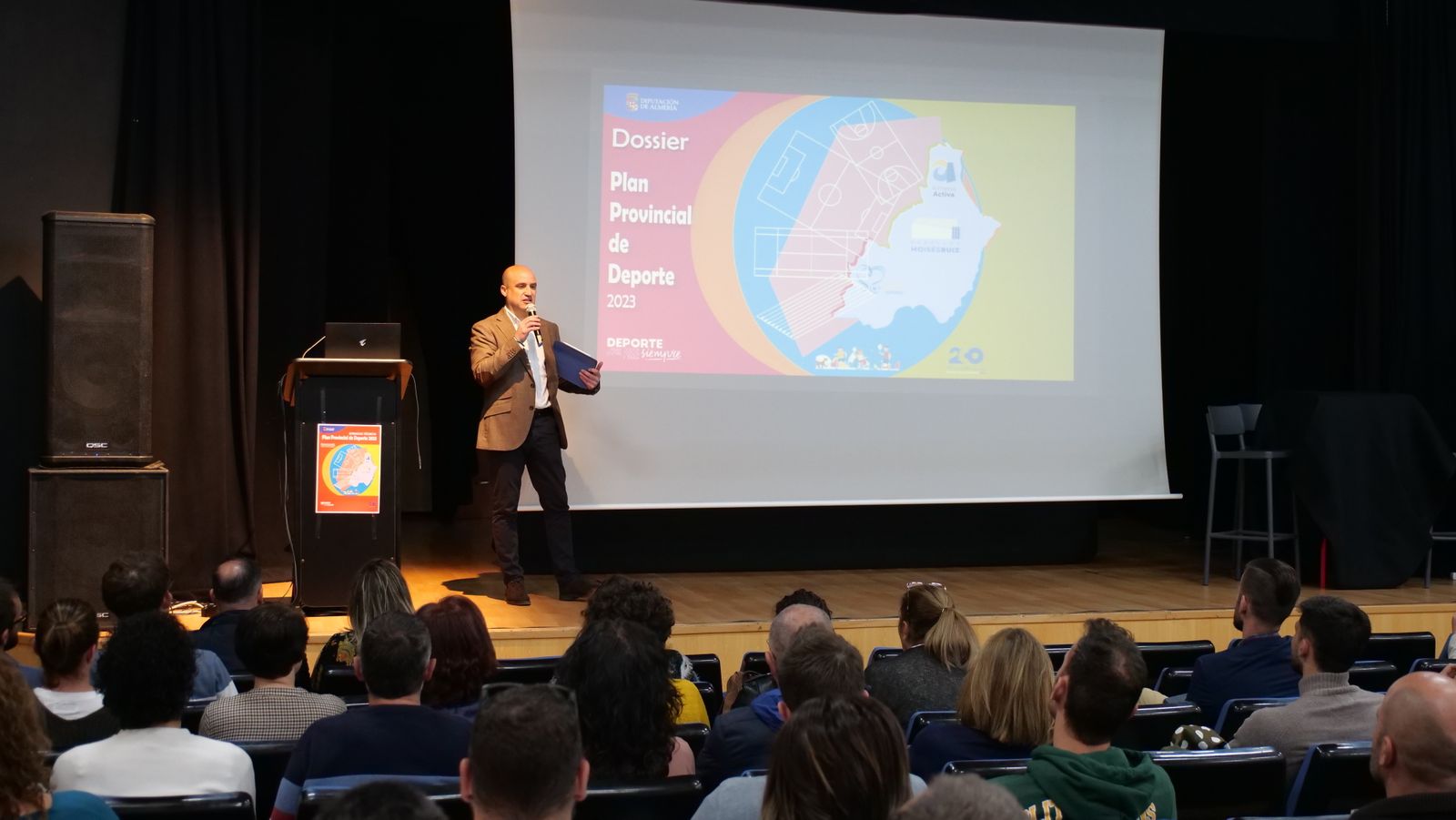 El diputado de Deportes, José Antonio García, durante la jornada técnica para dar a conocer el Plan Provincial de Deporte 2023.