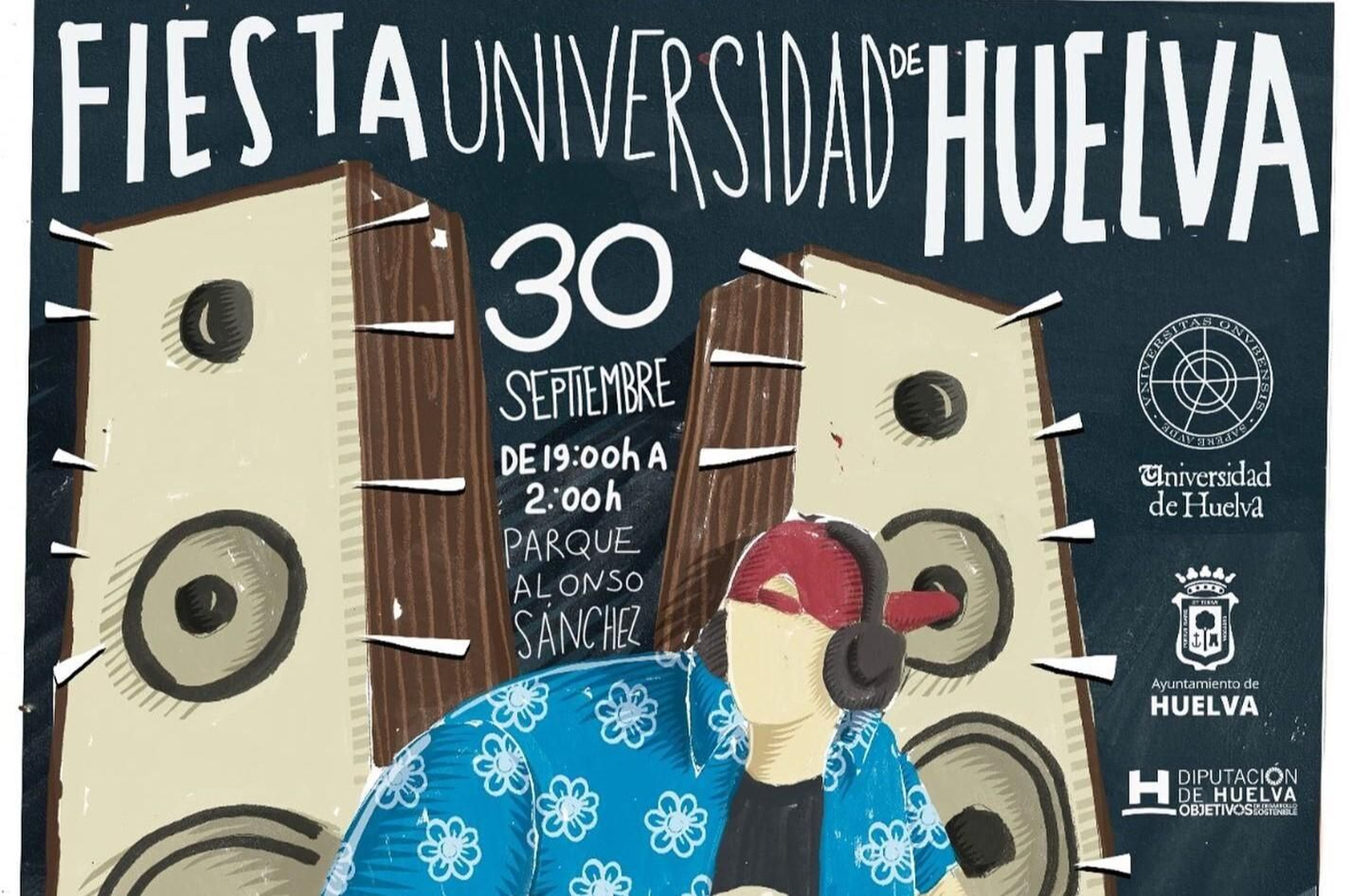 El cartel de la fiesta de la Universidad de Huelva.