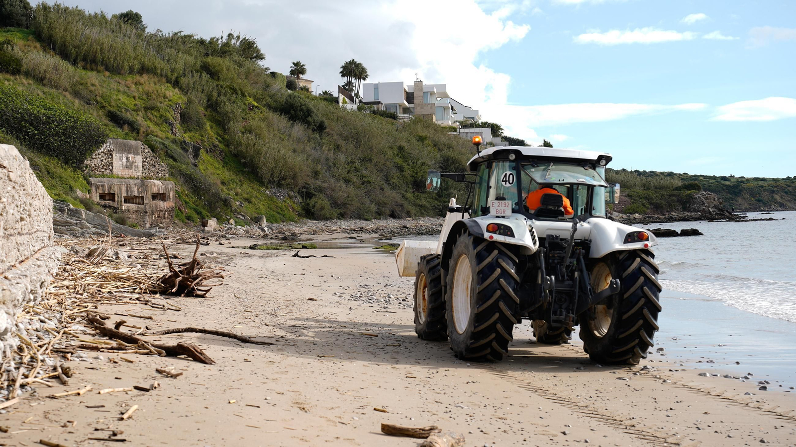 Fotos de la playa de Getares llena de cañas y desechos