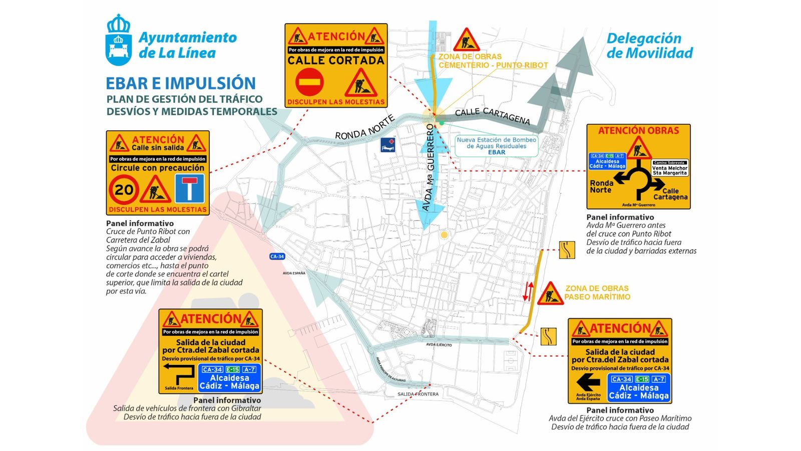 Las restricciones trafico por las obras de la EBAR.