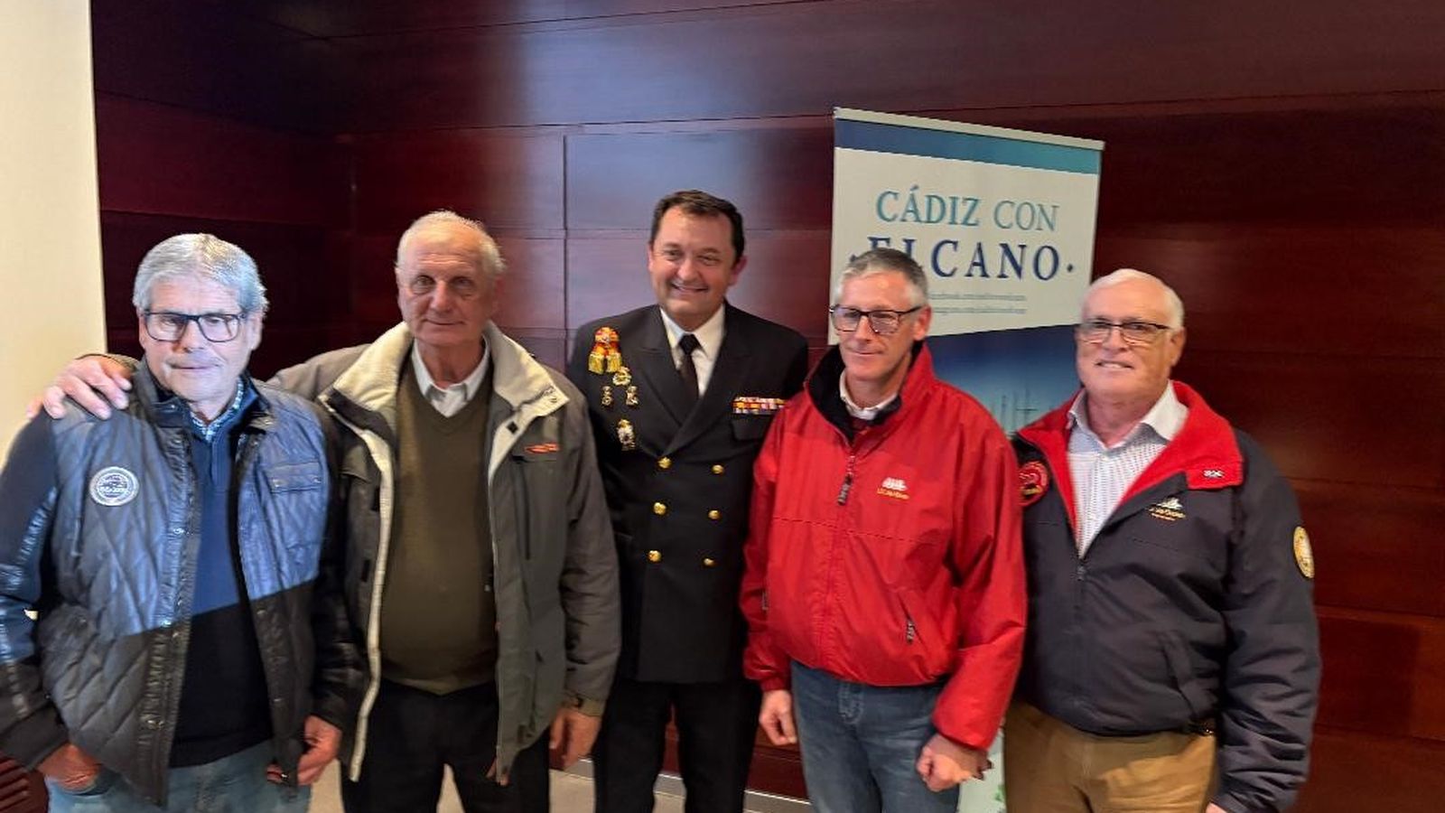 José María de la Puente con José Luis Cano, Carlos Romero,  Manuel Santana y Francisco Ramos.