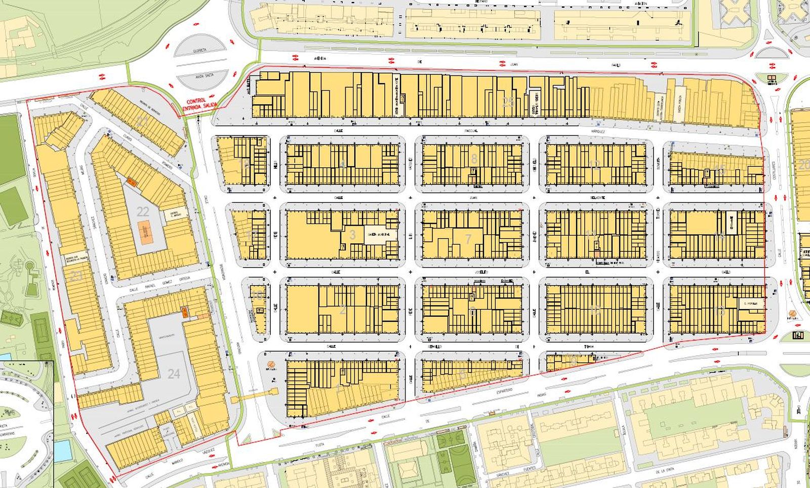 Croquis del corte de tráfico en la Feria de Abril.