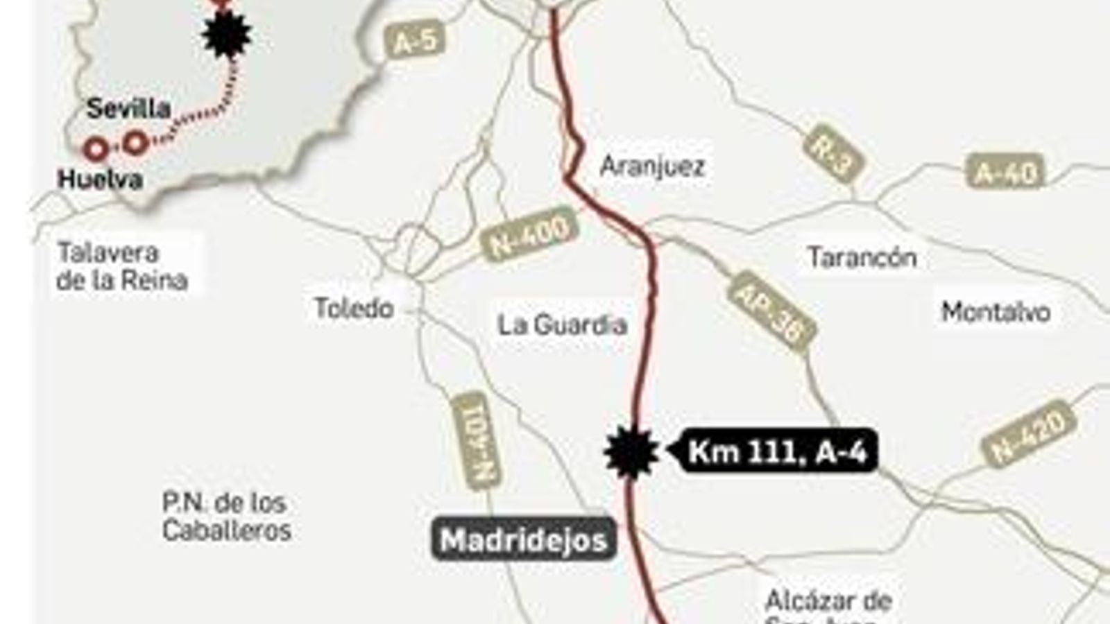 Accidente de autobús en la A-4.