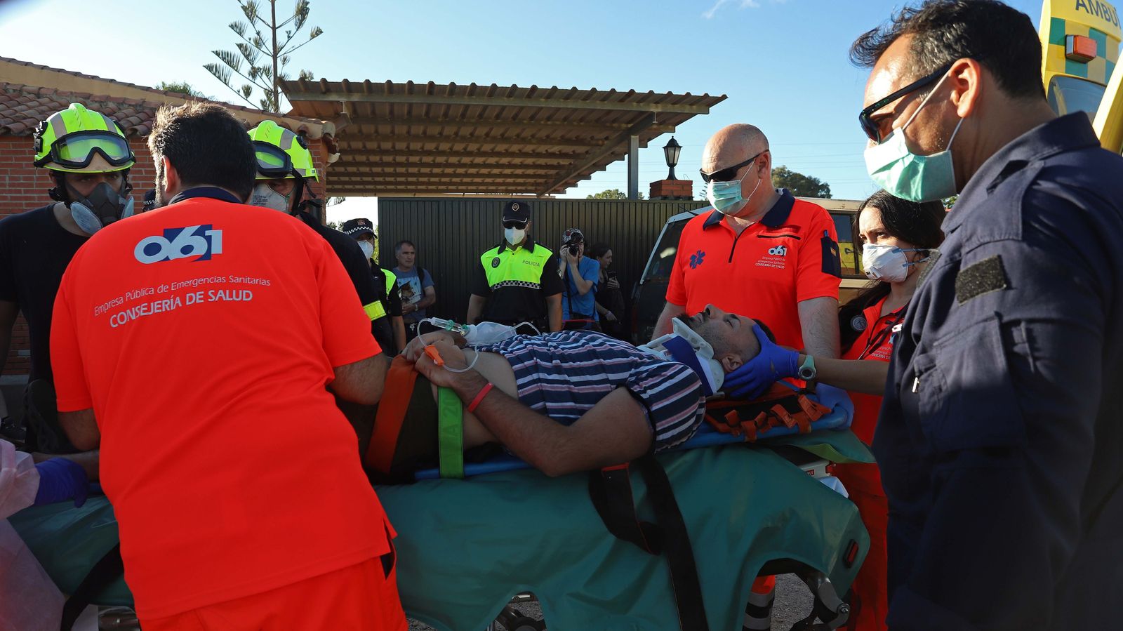 Rescate de un herido en las Pozas del Cobre
