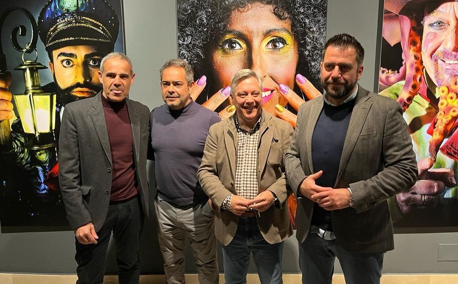 José Pacheco, Julio González, Oscar Torres y Fran González coincidieron en la inauguración.