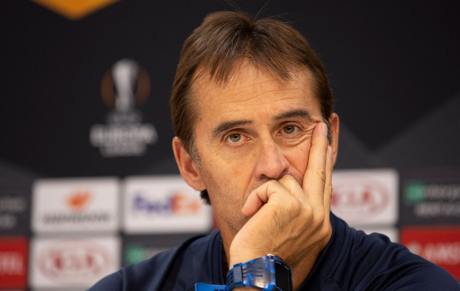 Lopetegui, en la rueda de prensa previa del partido del Apoel.