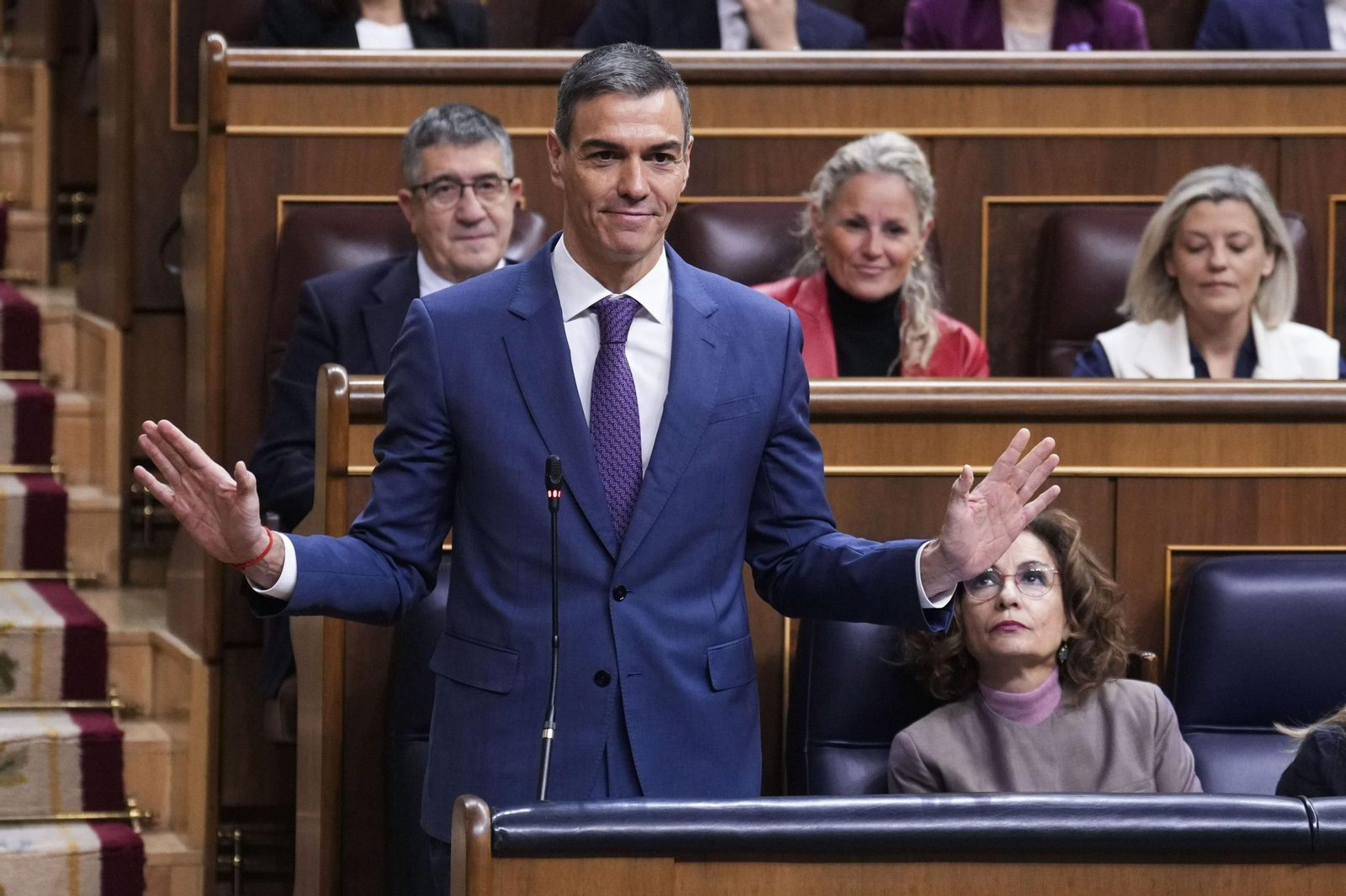 El presidente del Gobierno, Pedro Sánchez, en la sesión de control al Gobierno en el Congreso este miércoles.
