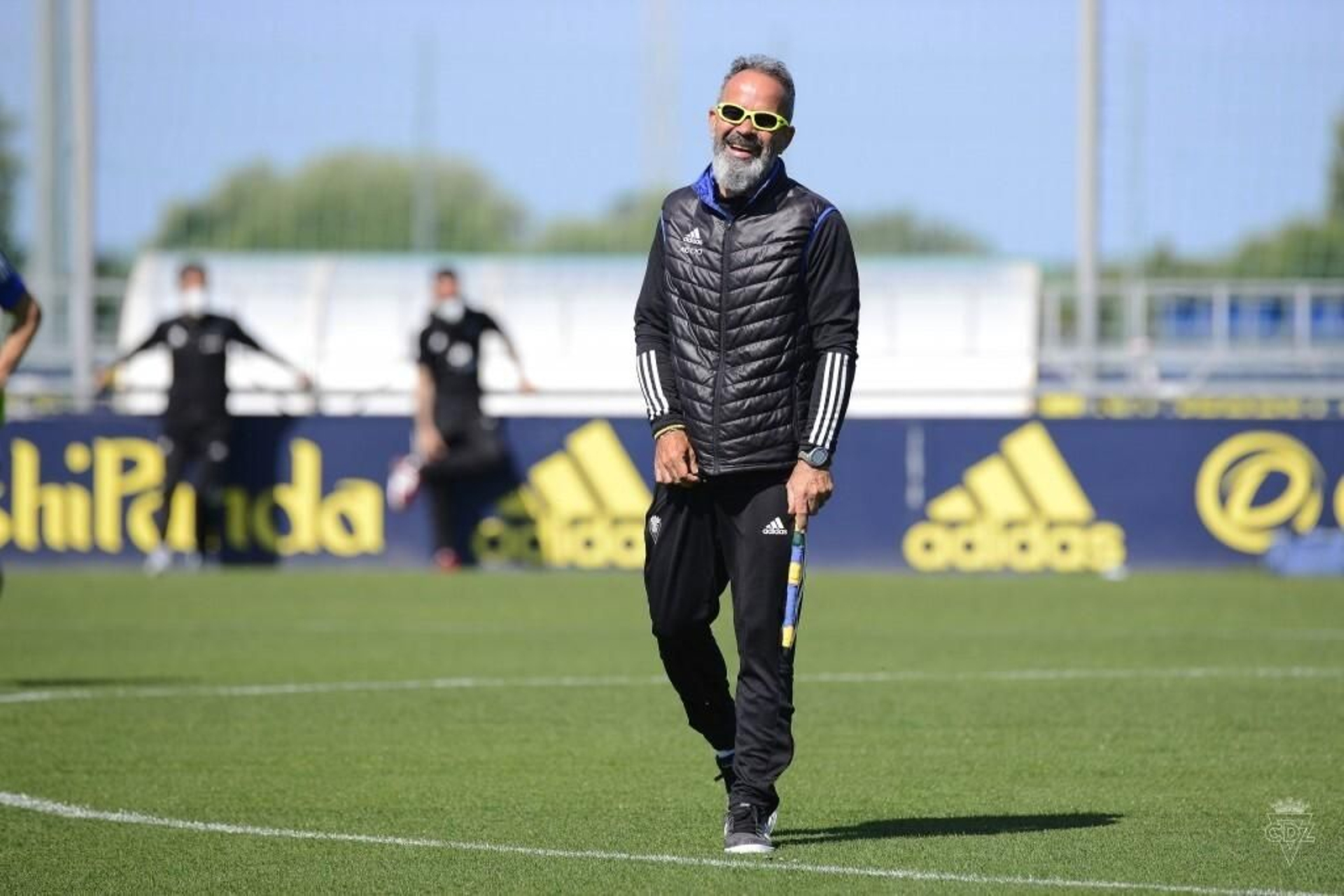 Cervera sonriente en un entrenamiento.