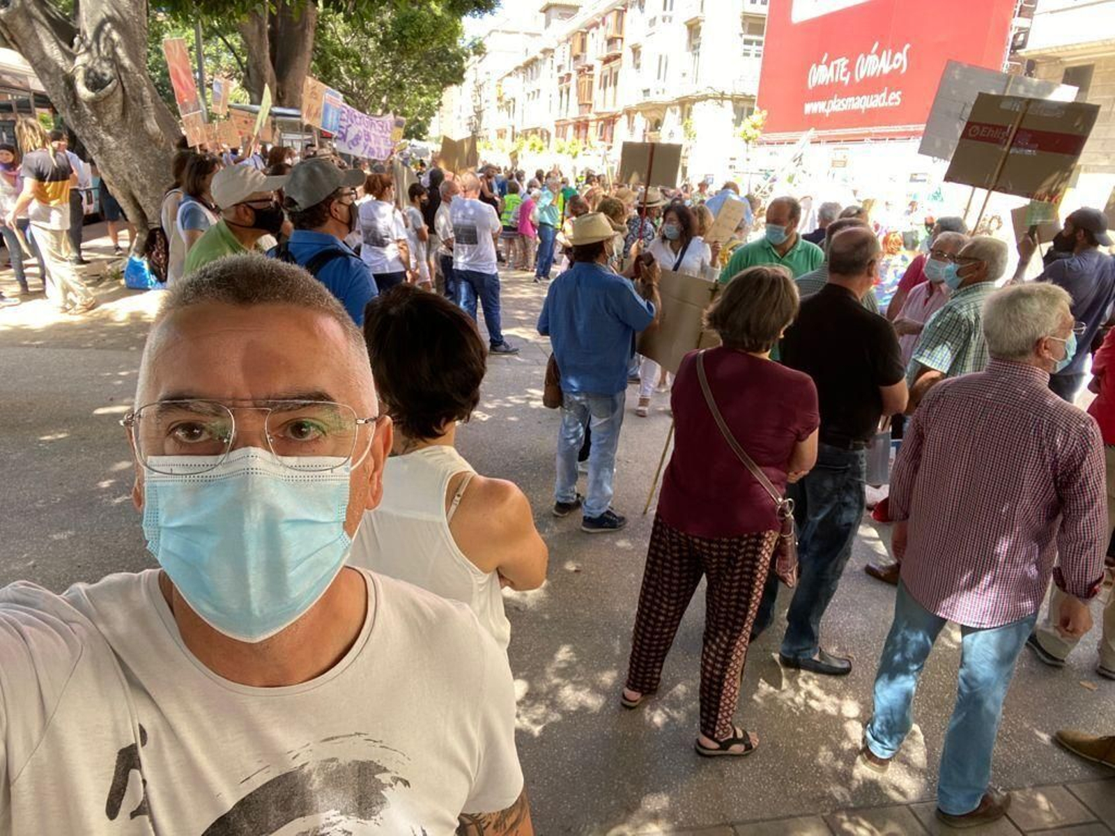 Asistentes a la manifestación en Málaga.