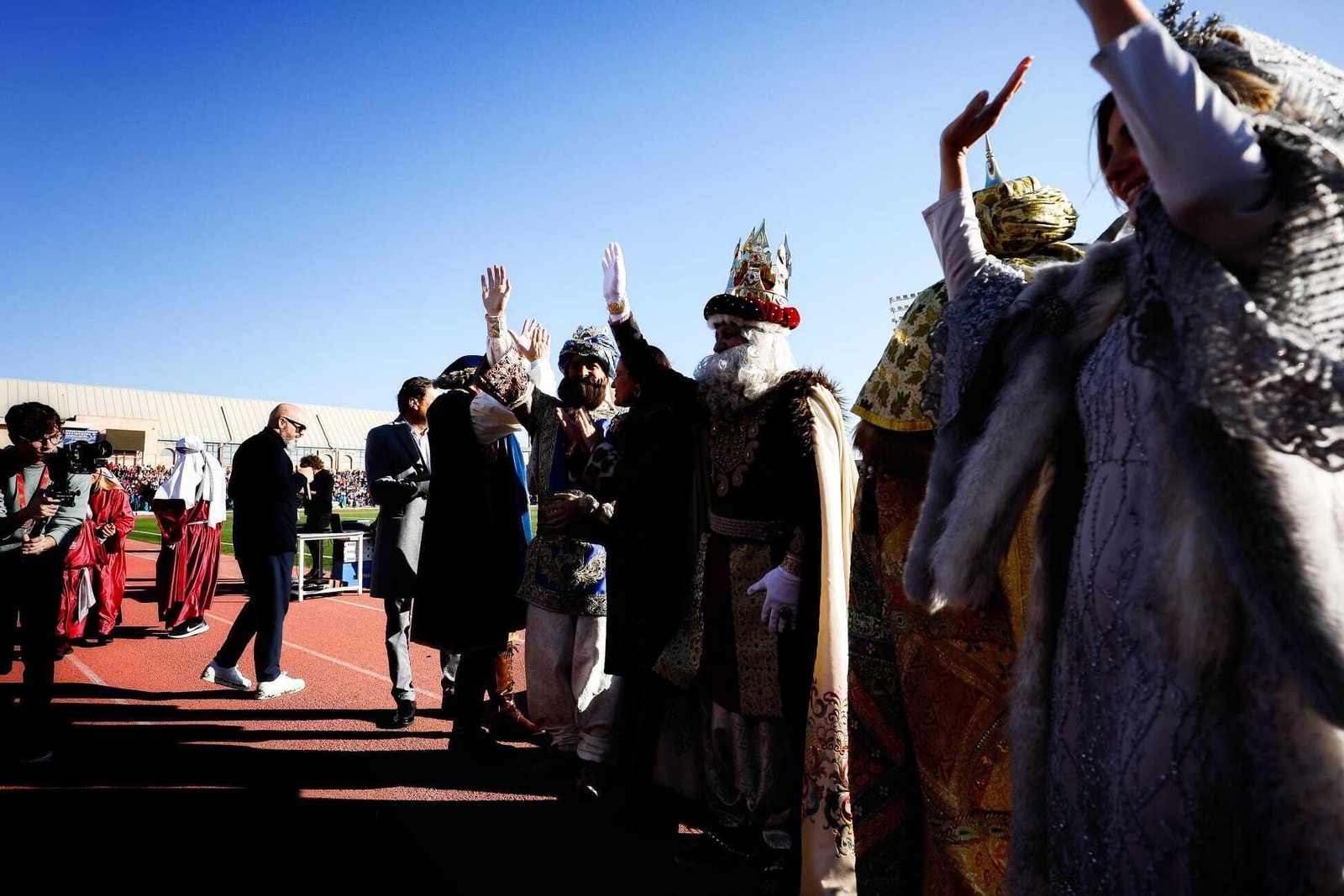 Las imágenes de la llegada en helicóptero de los Reyes Magos a San Fernando